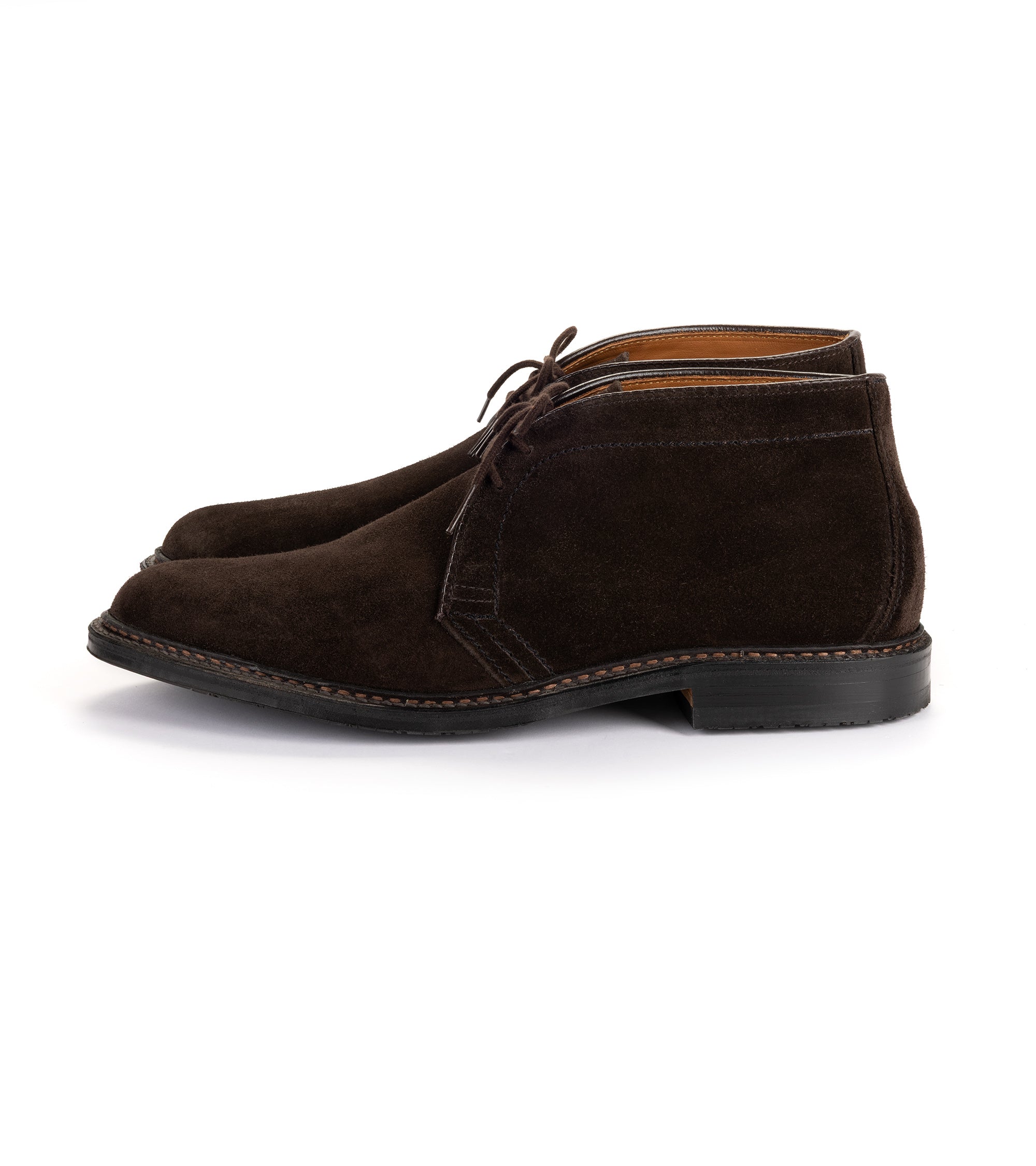 Alden Suede Rubber Soled Chukka: Chocolate 1597L
