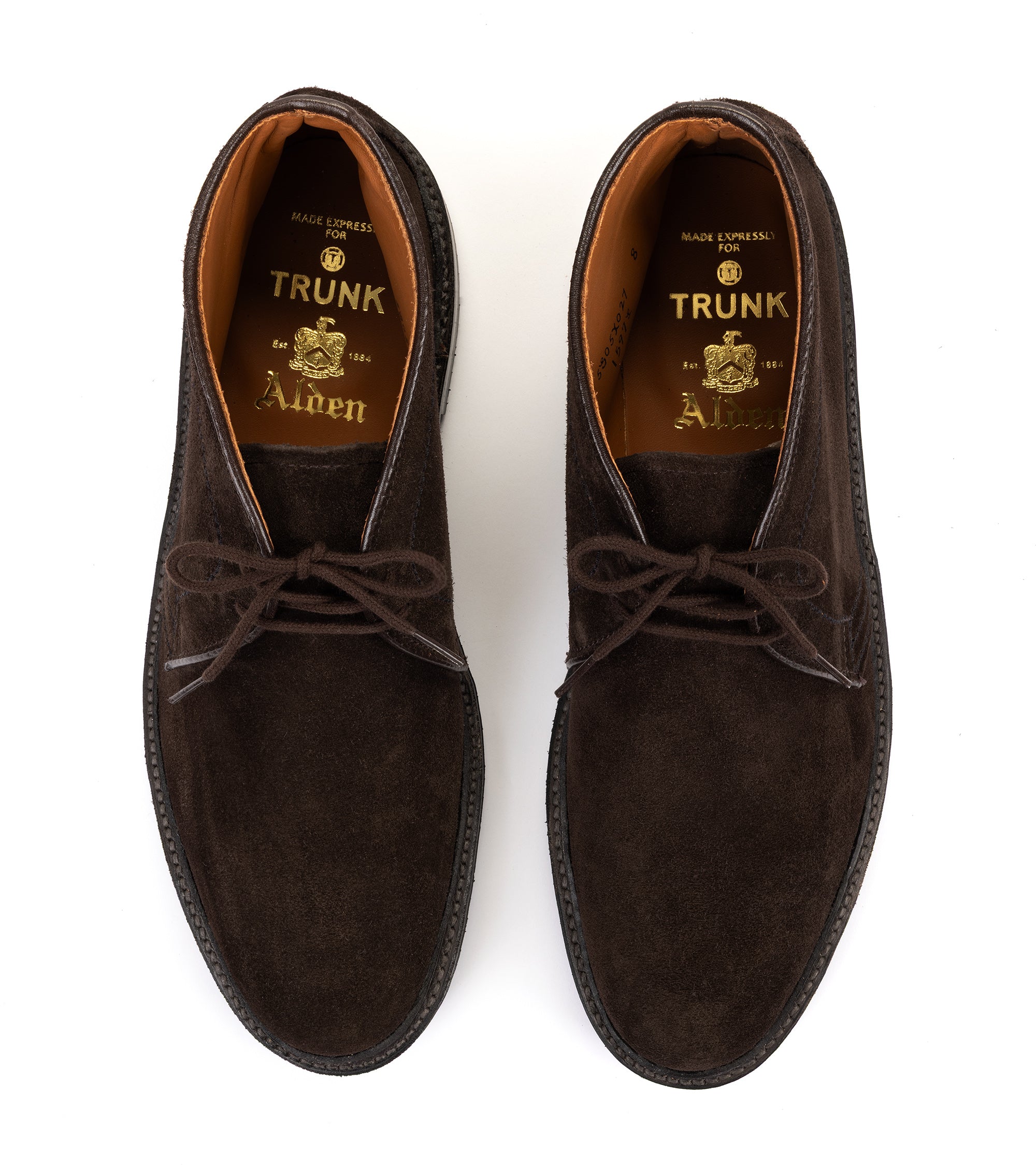 Alden Suede Rubber Soled Chukka: Chocolate 1597L