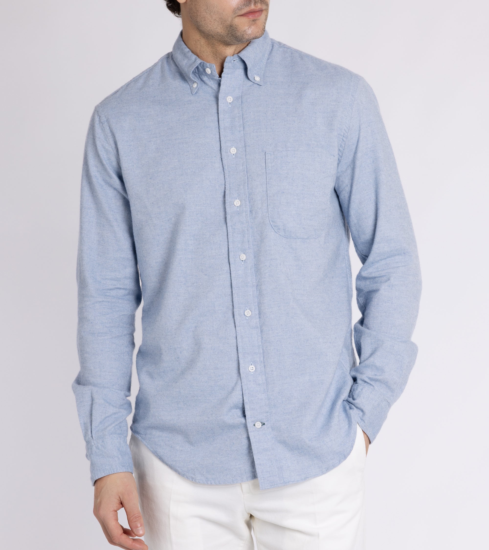 Gitman Vintage for Trunk Cotton Cashmere Flannel Shirt: Blue