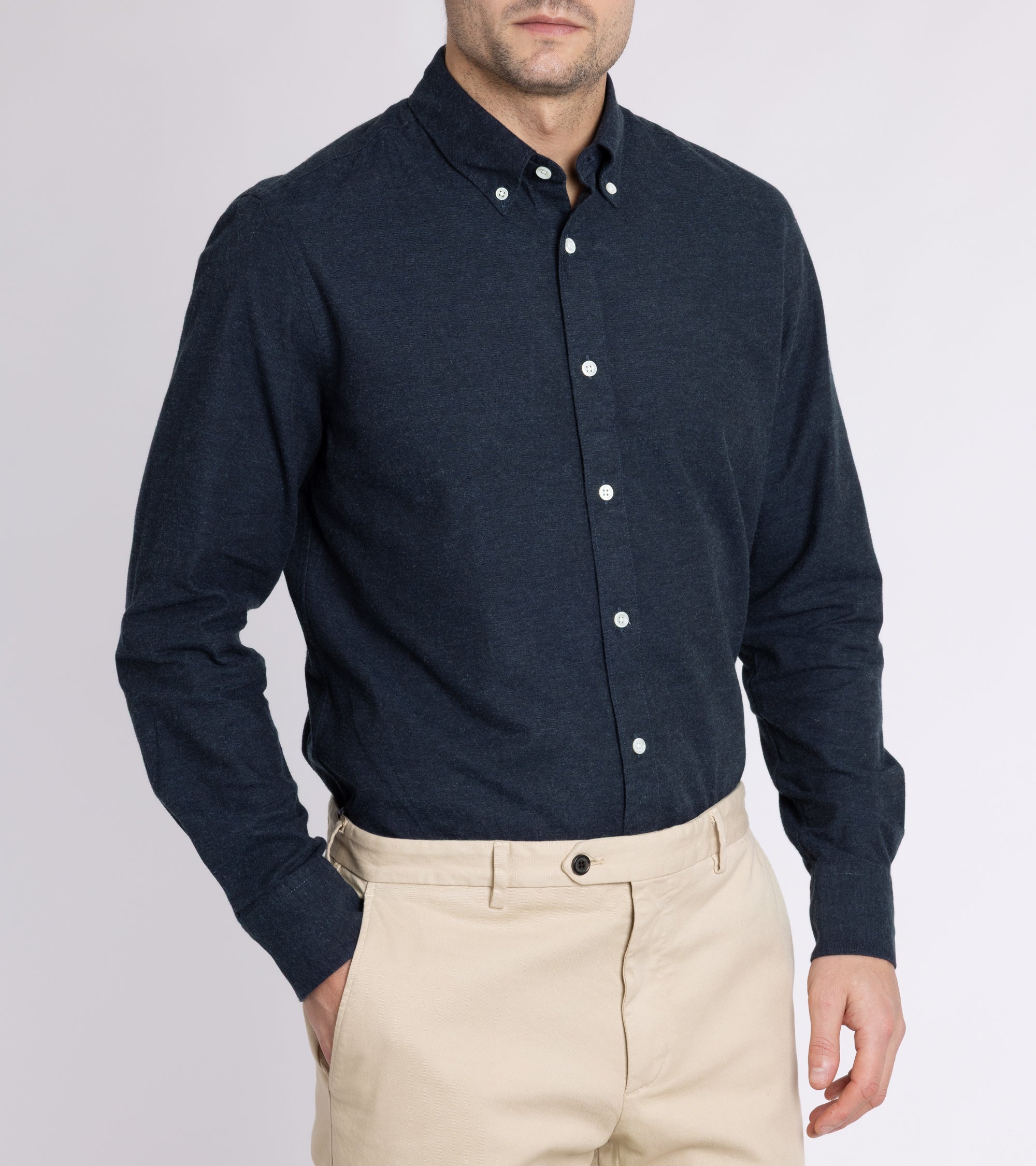 Trunk Eldon Cotton Flannel Shirt: Navy