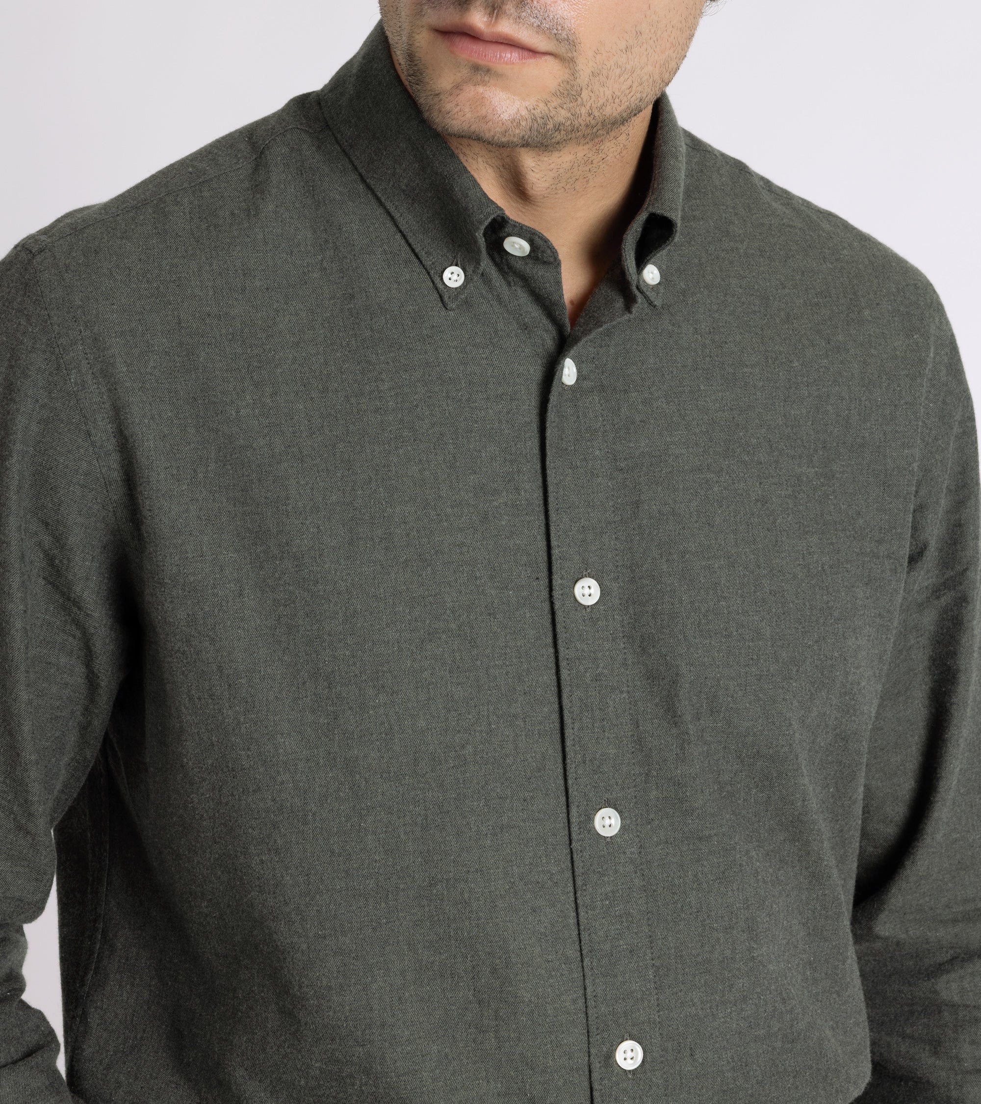 Trunk Eldon Cotton Flannel Shirt: Olive