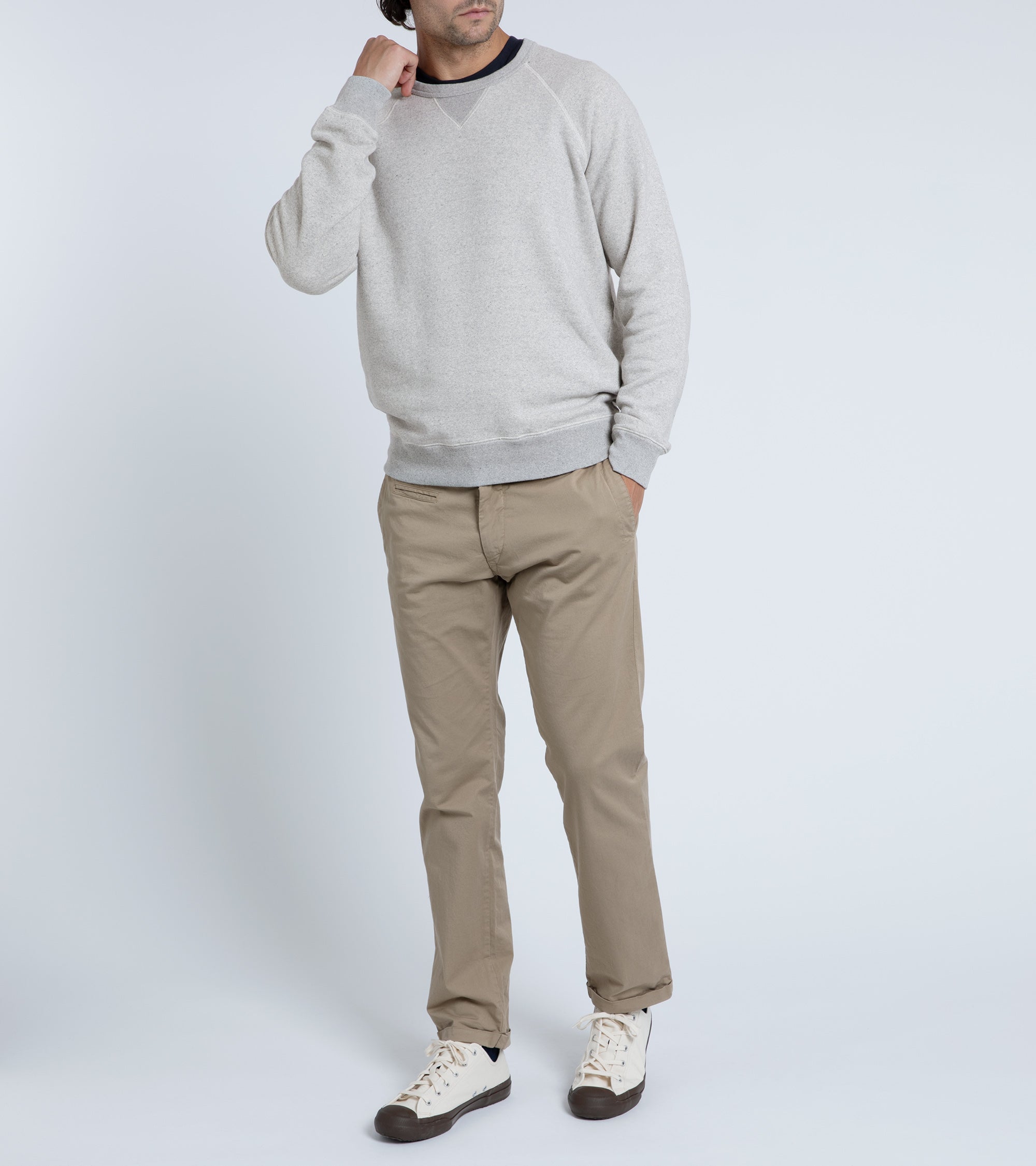 Trunk Cooper Cotton Crew Neck Sweatshirt: Grey