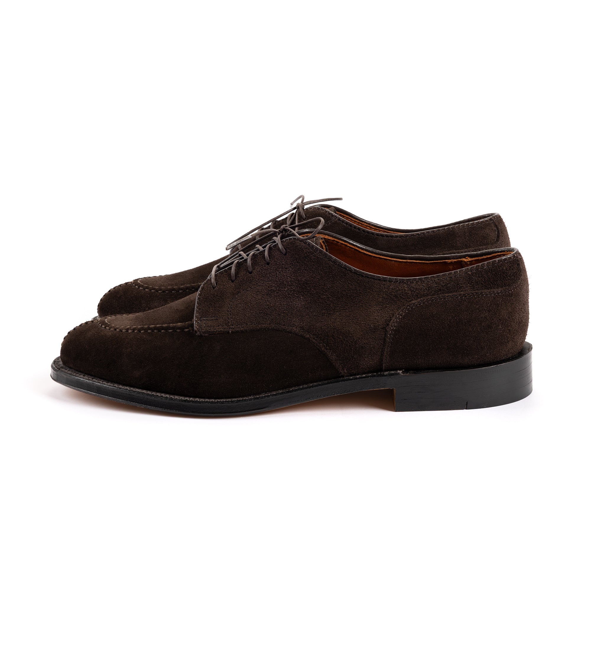 Alden for Trunk Suede Norwegian Split Toe Blucher Shoe Chocolate 22462