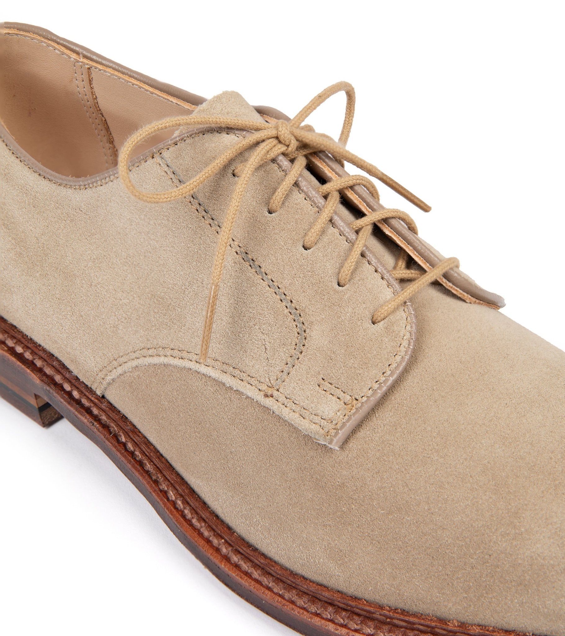 Alden Unlined Suede Plain Toe Blucher Shoe: Milkshake 29333F - Trunk Clothiers
