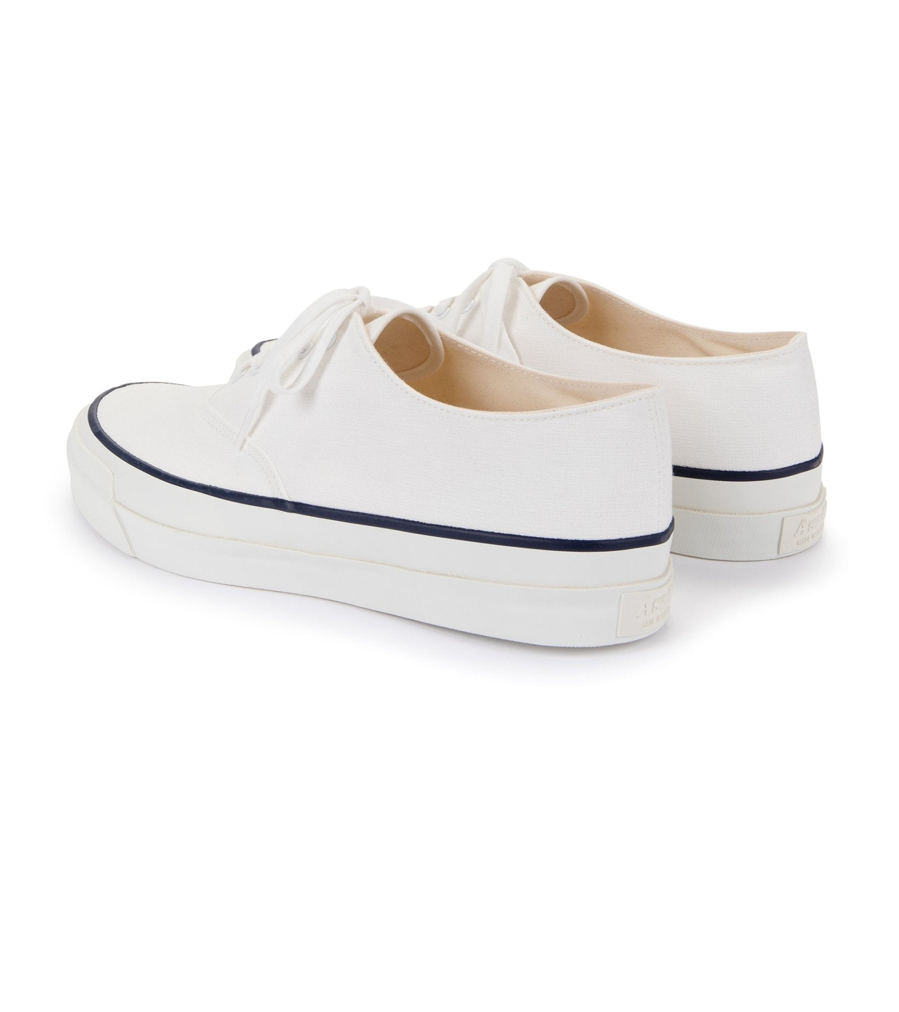 Asahi M014 Canvas Deck Shoes: White - Trunk Clothiers