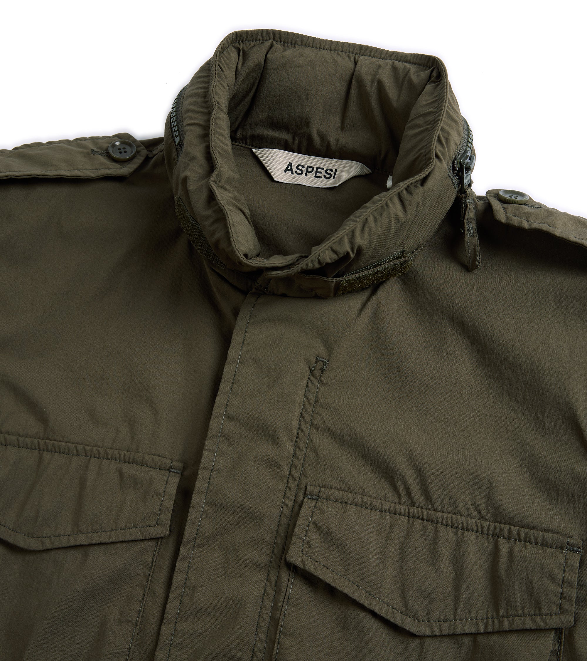 Aspesi Minifield Cotton Nylon Poplin Jacket: Military