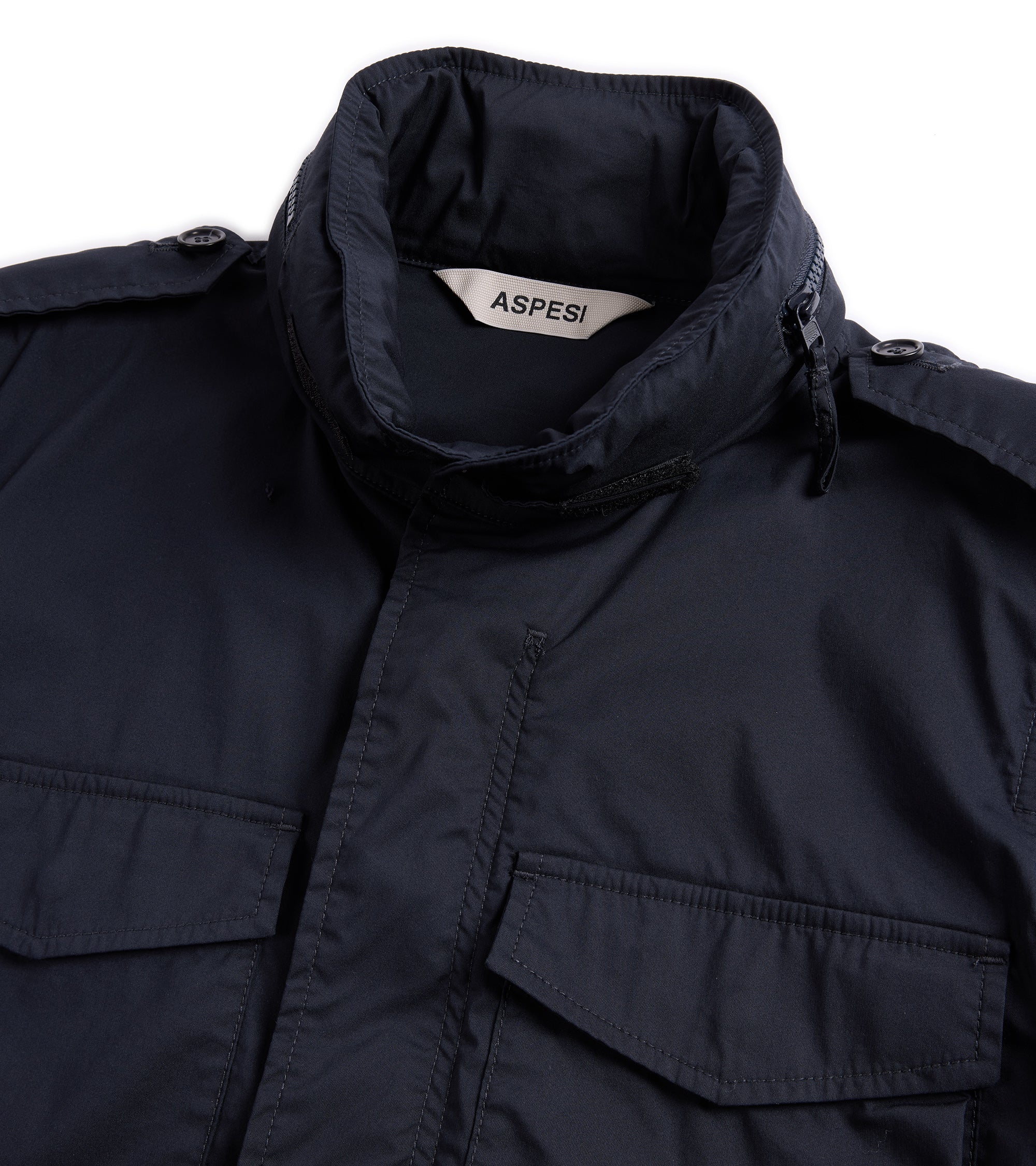 Aspesi Minifield Cotton Nylon Poplin Jacket: Navy
