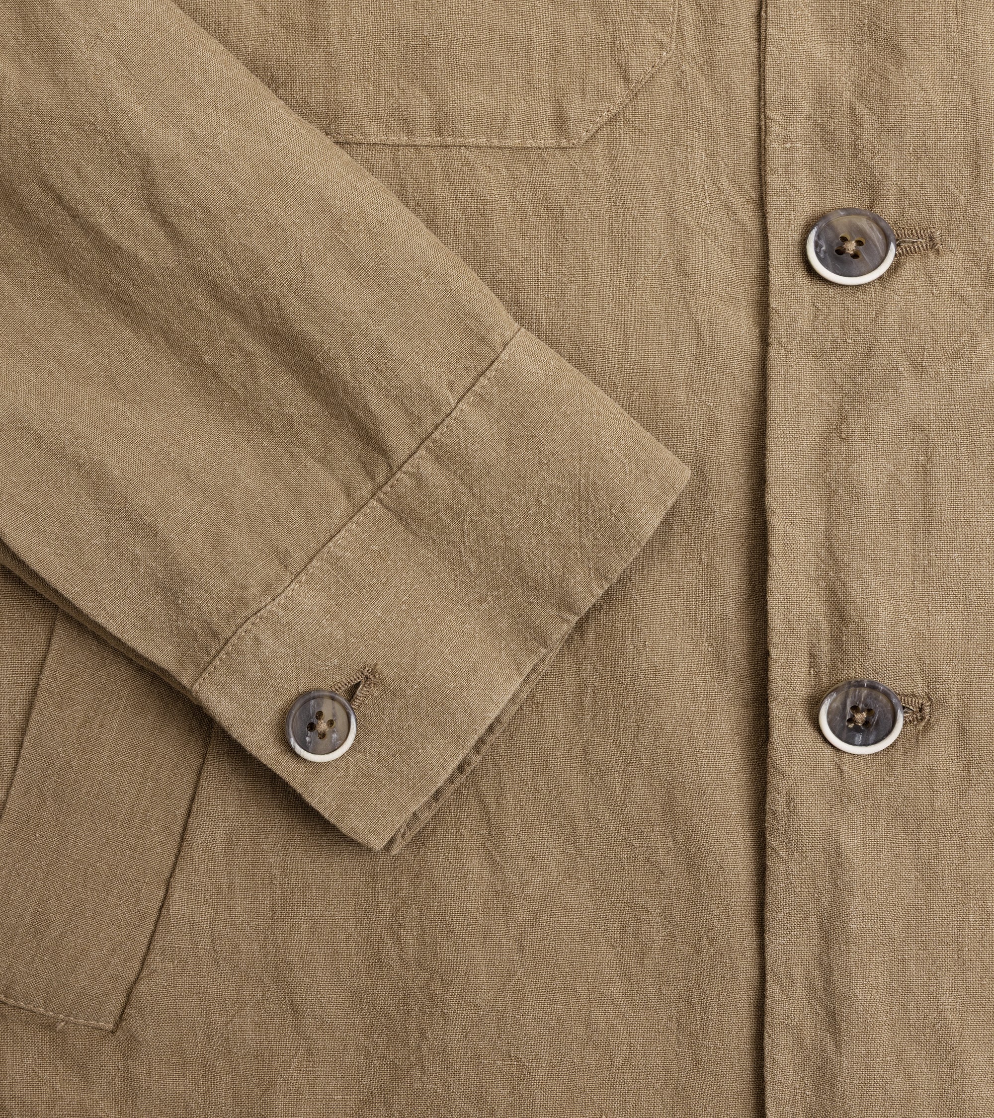 Barena Ravel Marte Linen Shirt Jacket: Khaki