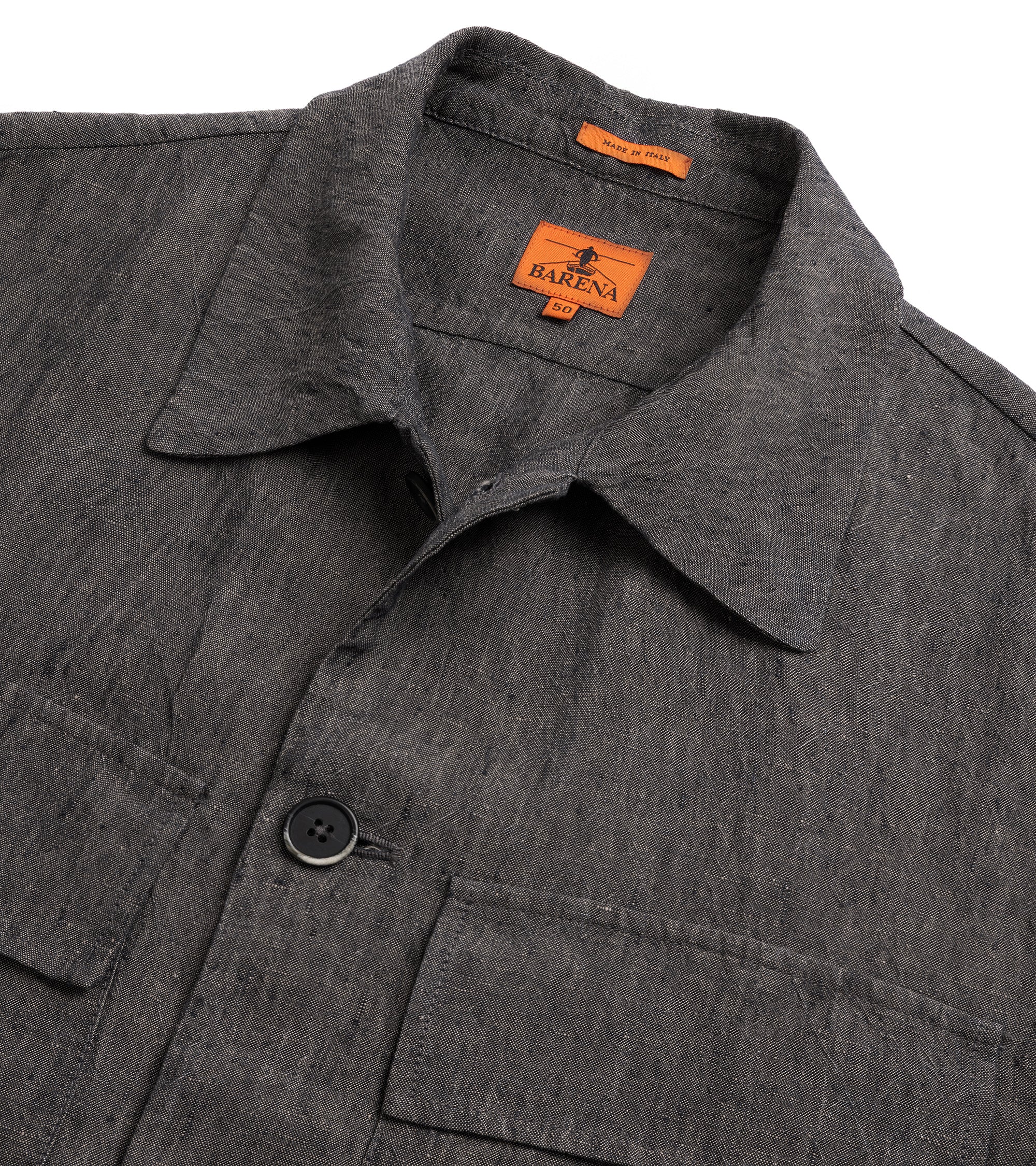 Barena Ravel Marte Linen Shirt Jacket: Navy