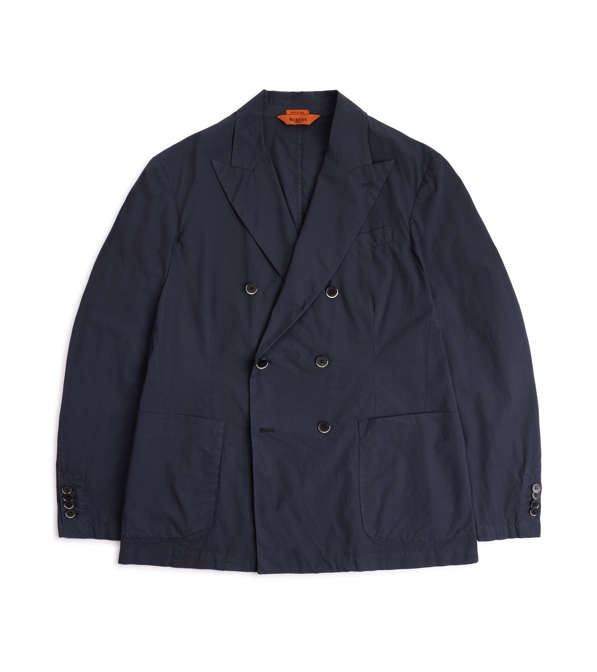 Barena Siroco Pavion Cotton Double-Breasted Jacket: Navy