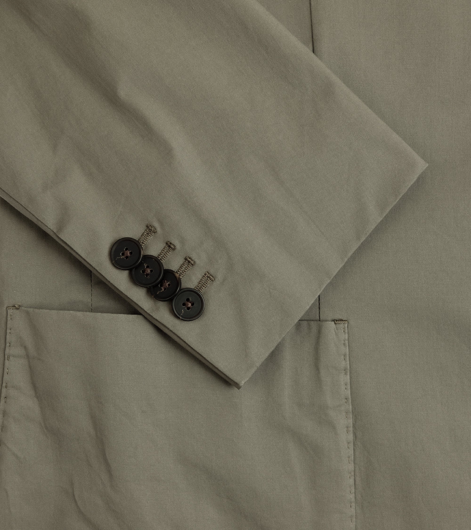 Boglioli Cotton Stretch Travel Suit Jacket: Light Olive