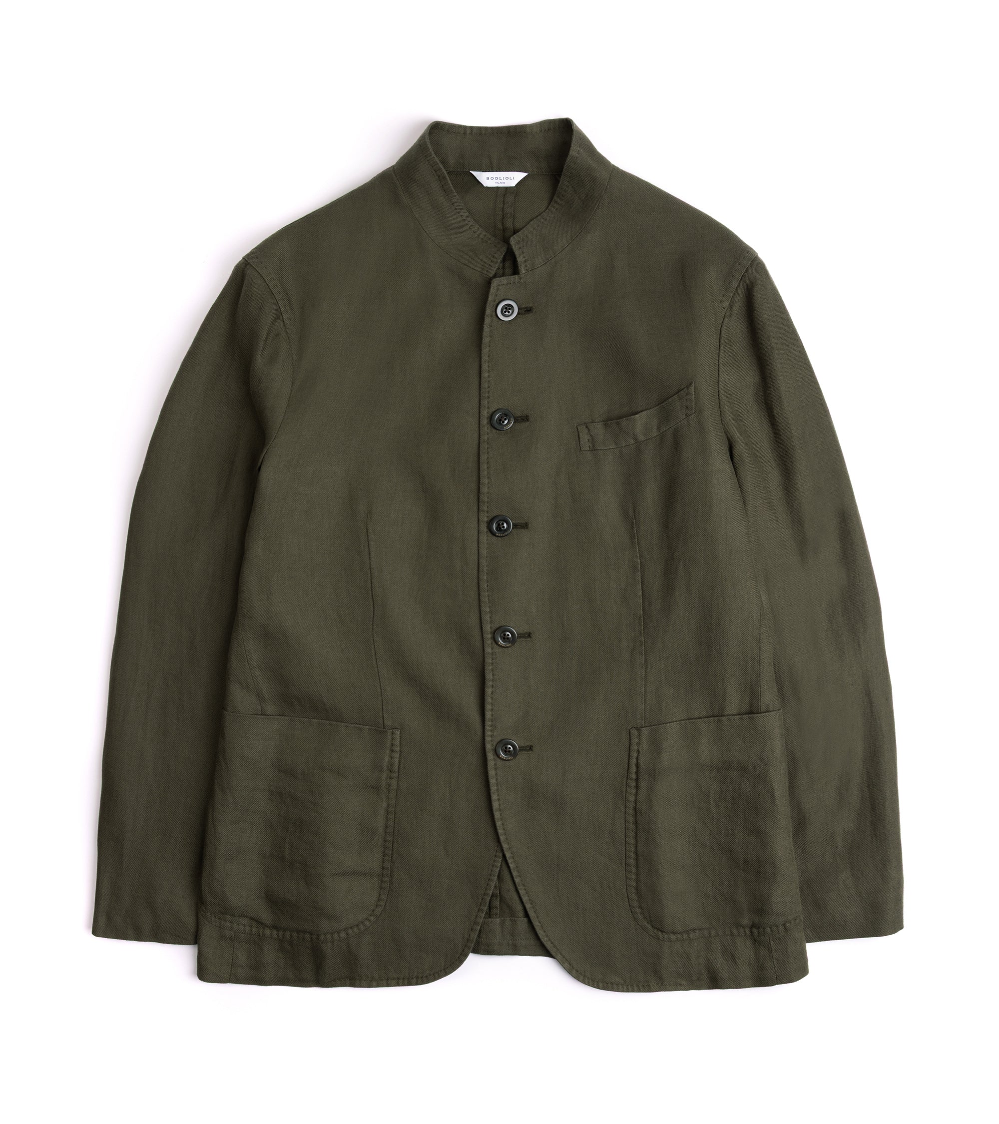 Boglioli Washed Irish Linen Gassman Jacket: Olive