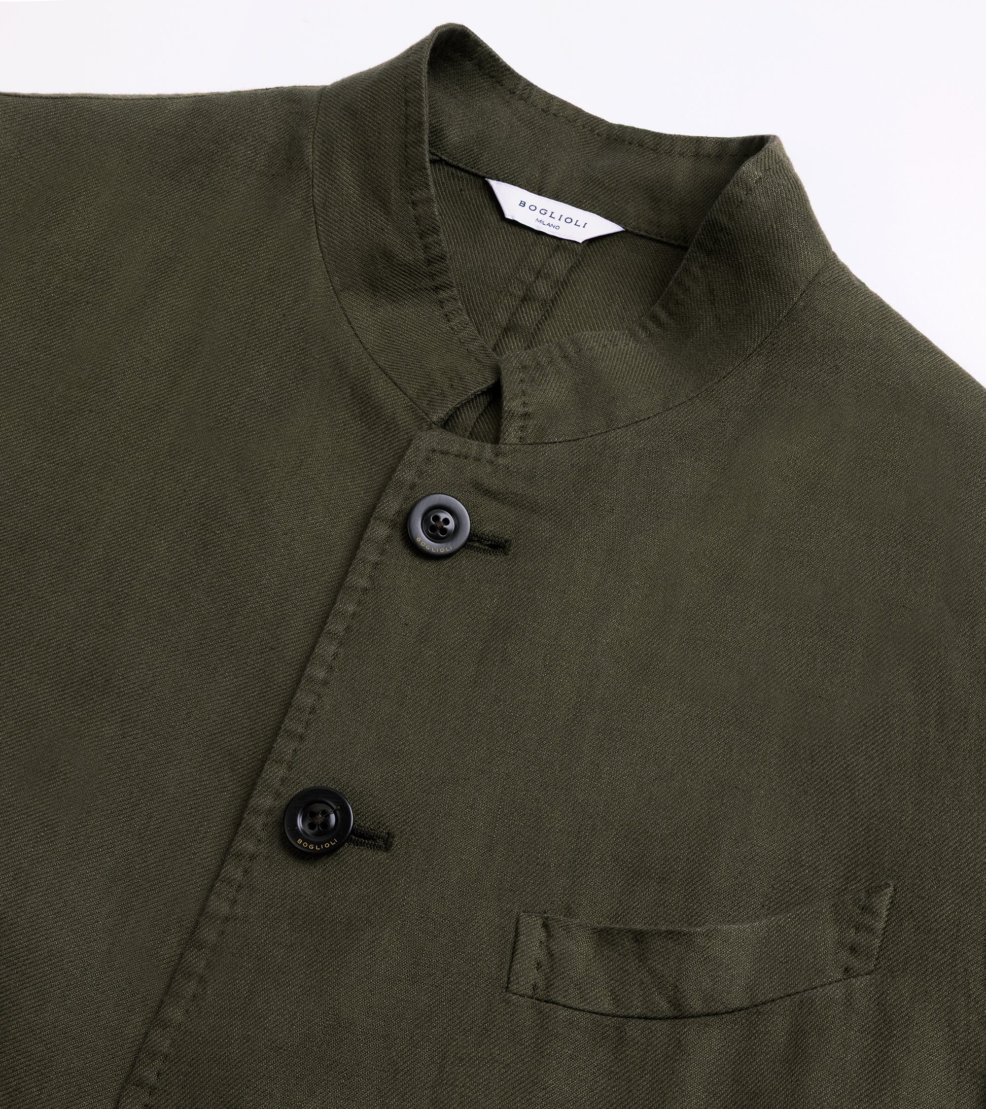 Boglioli Washed Irish Linen Gassman Jacket: Olive