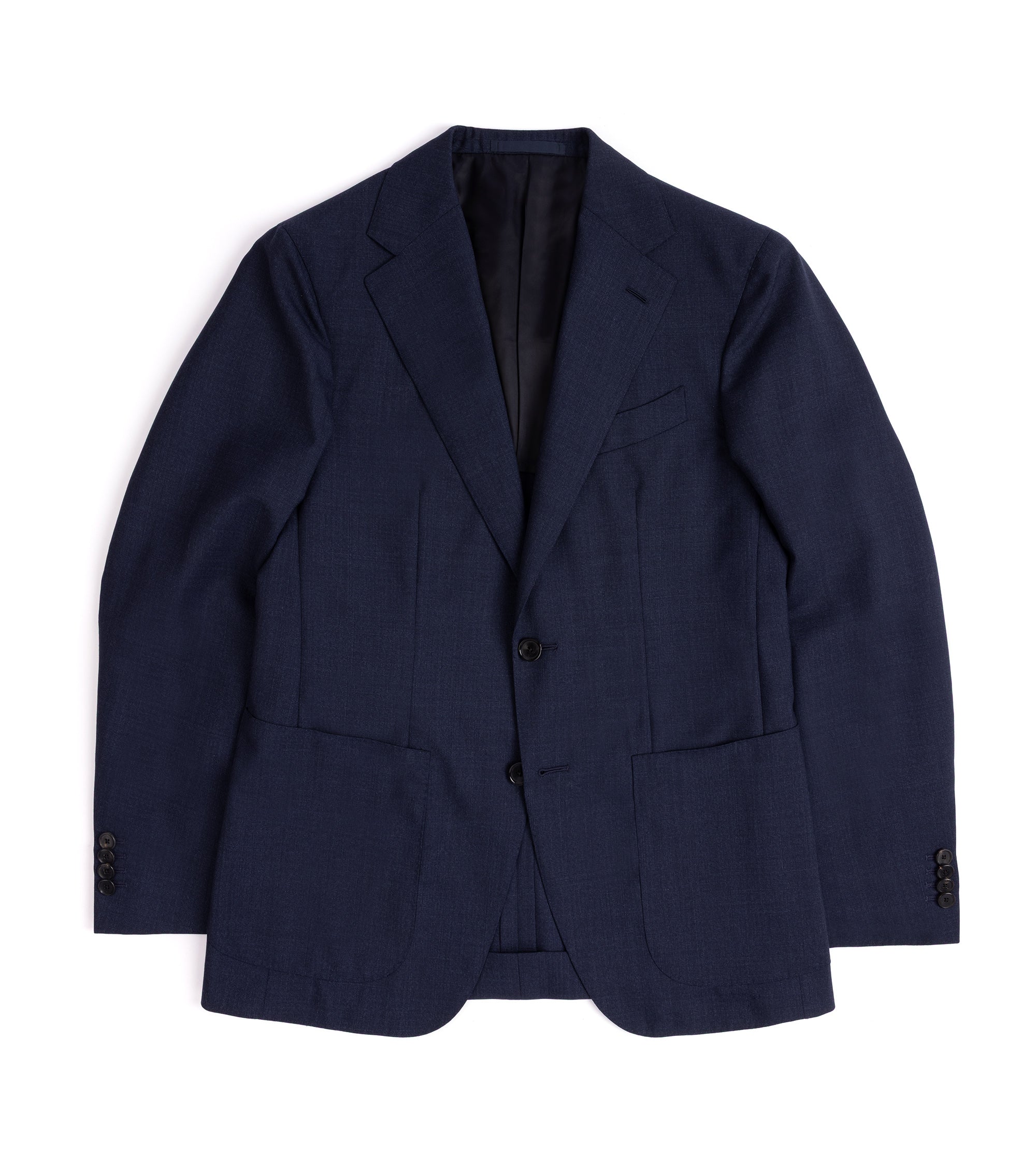Caruso Aida 3-Ply Wool Canvas Suit: Navy