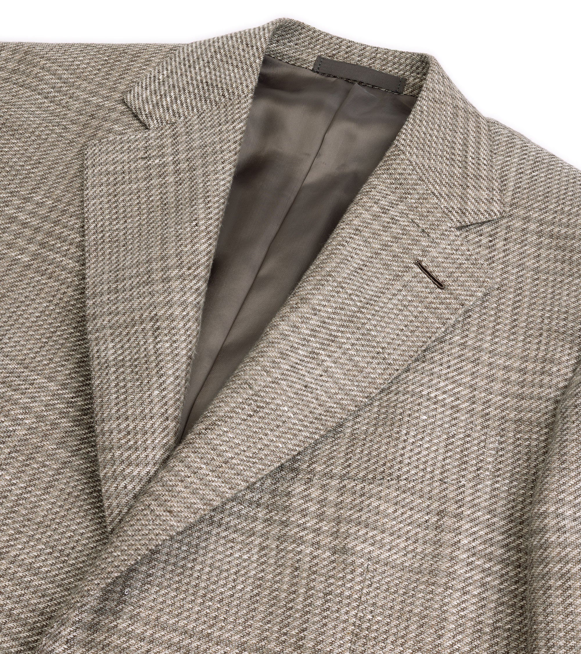 Caruso Aida Linen Wool Prince of Wales Check Jacket: Biscuit