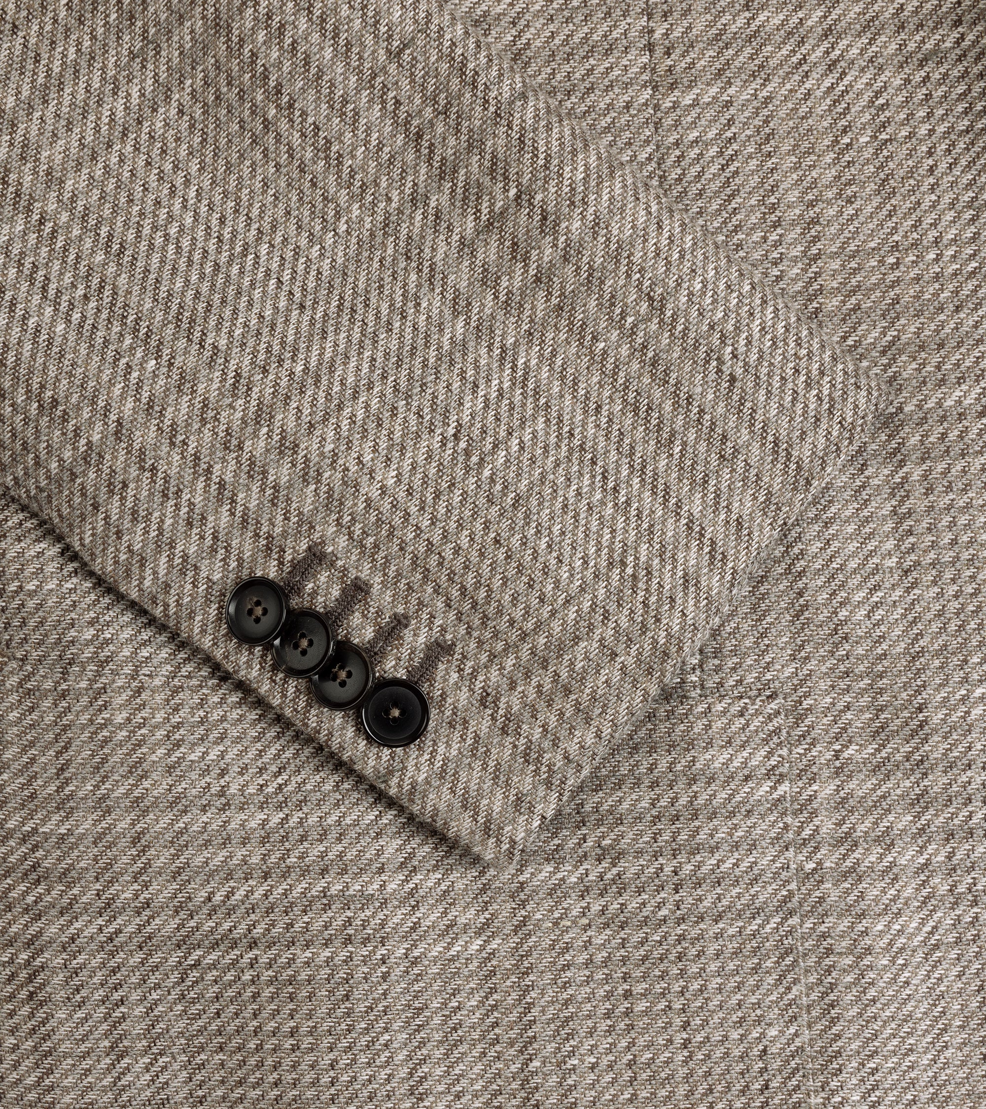 Caruso Aida Linen Wool Prince of Wales Check Jacket: Biscuit