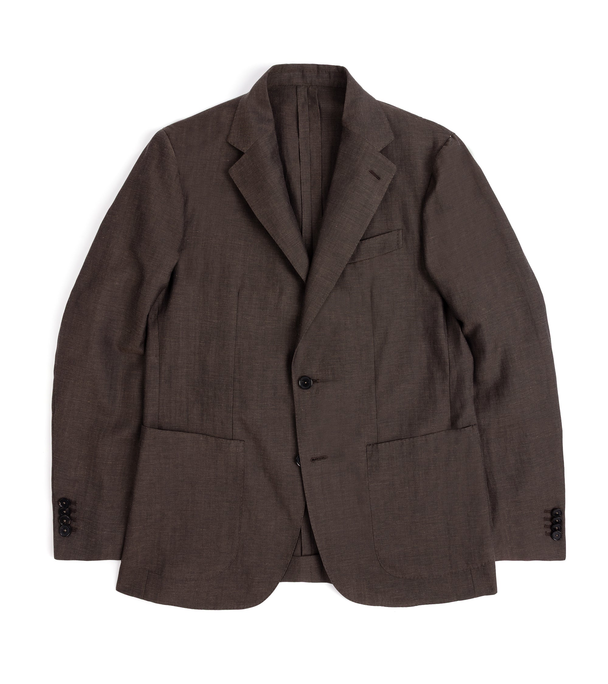 Caruso Butterfly Wool Linen Jacket: Brown