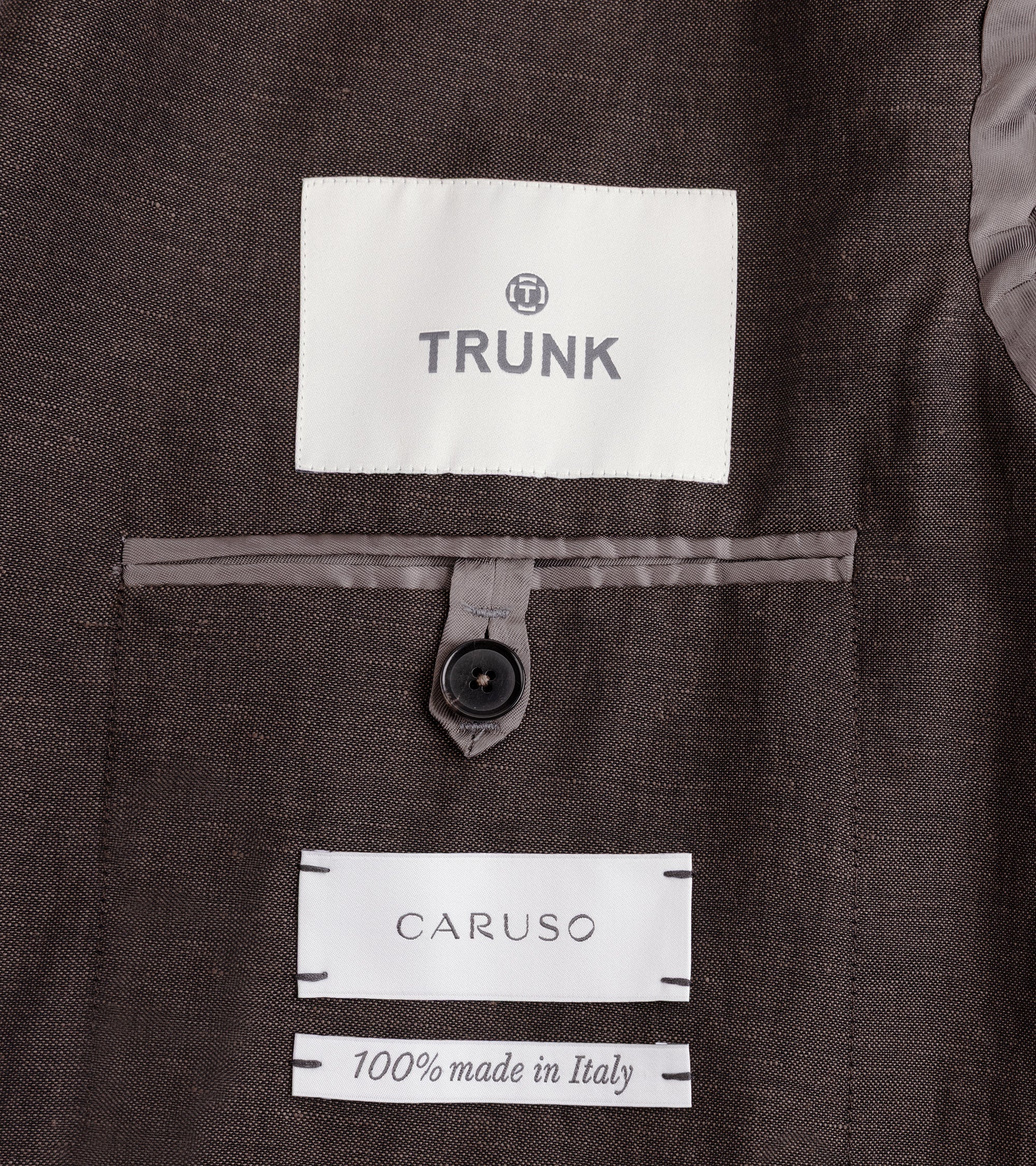 Caruso Butterfly Wool Linen Jacket: Brown