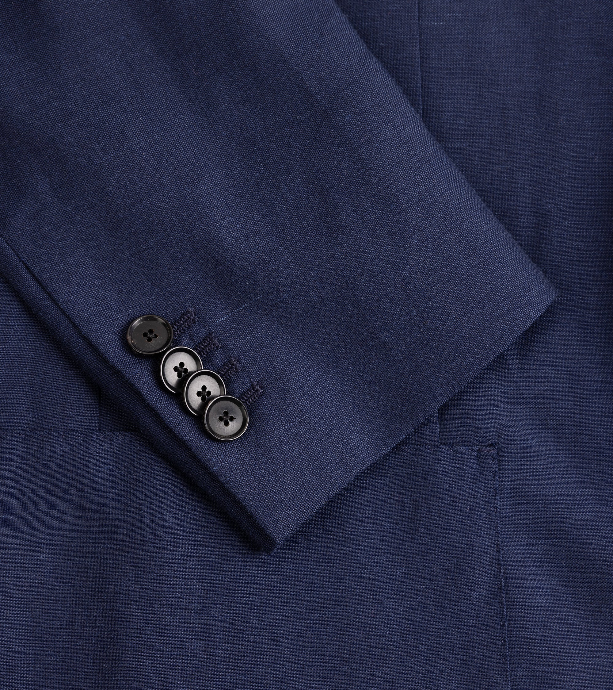 Caruso Butterfly Wool Linen Jacket: Navy