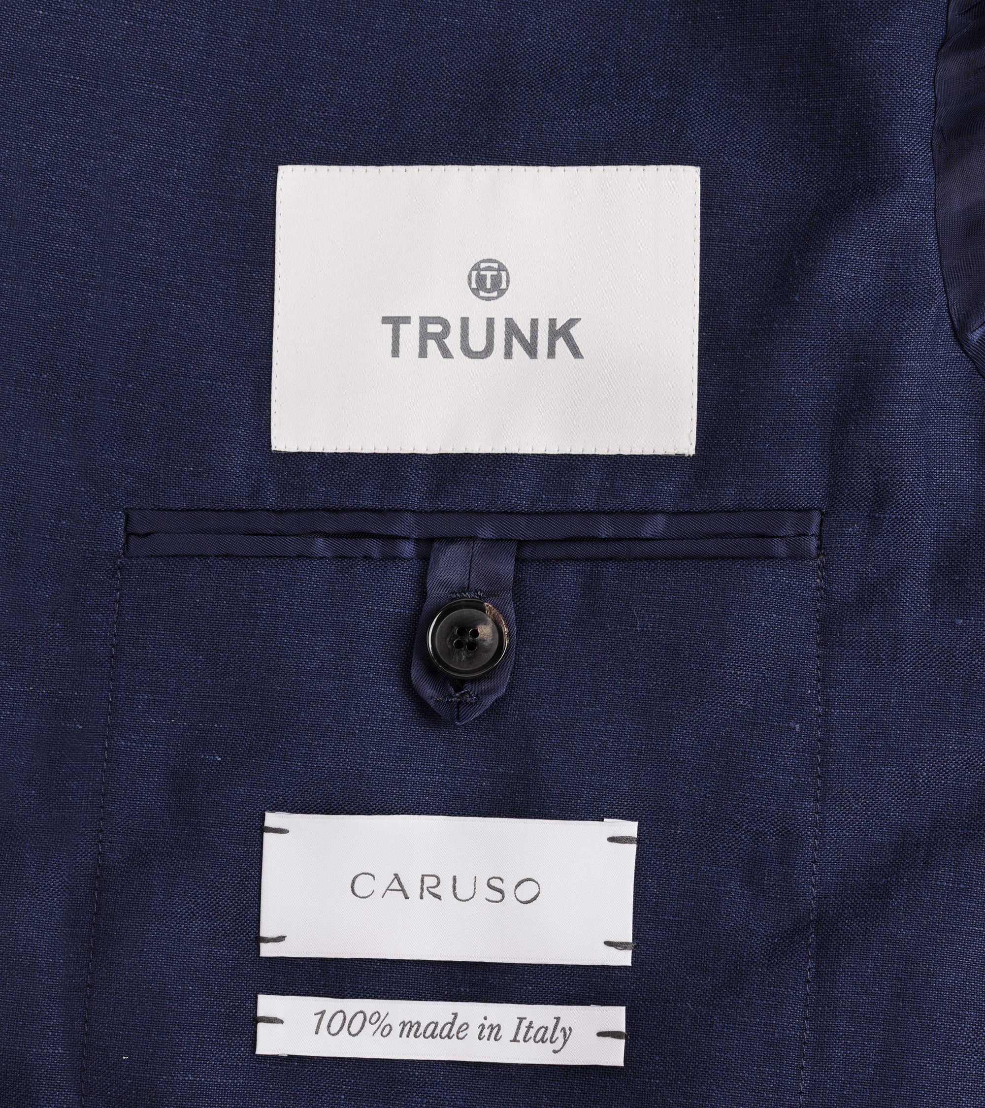 Caruso Butterfly Wool Linen Jacket: Navy