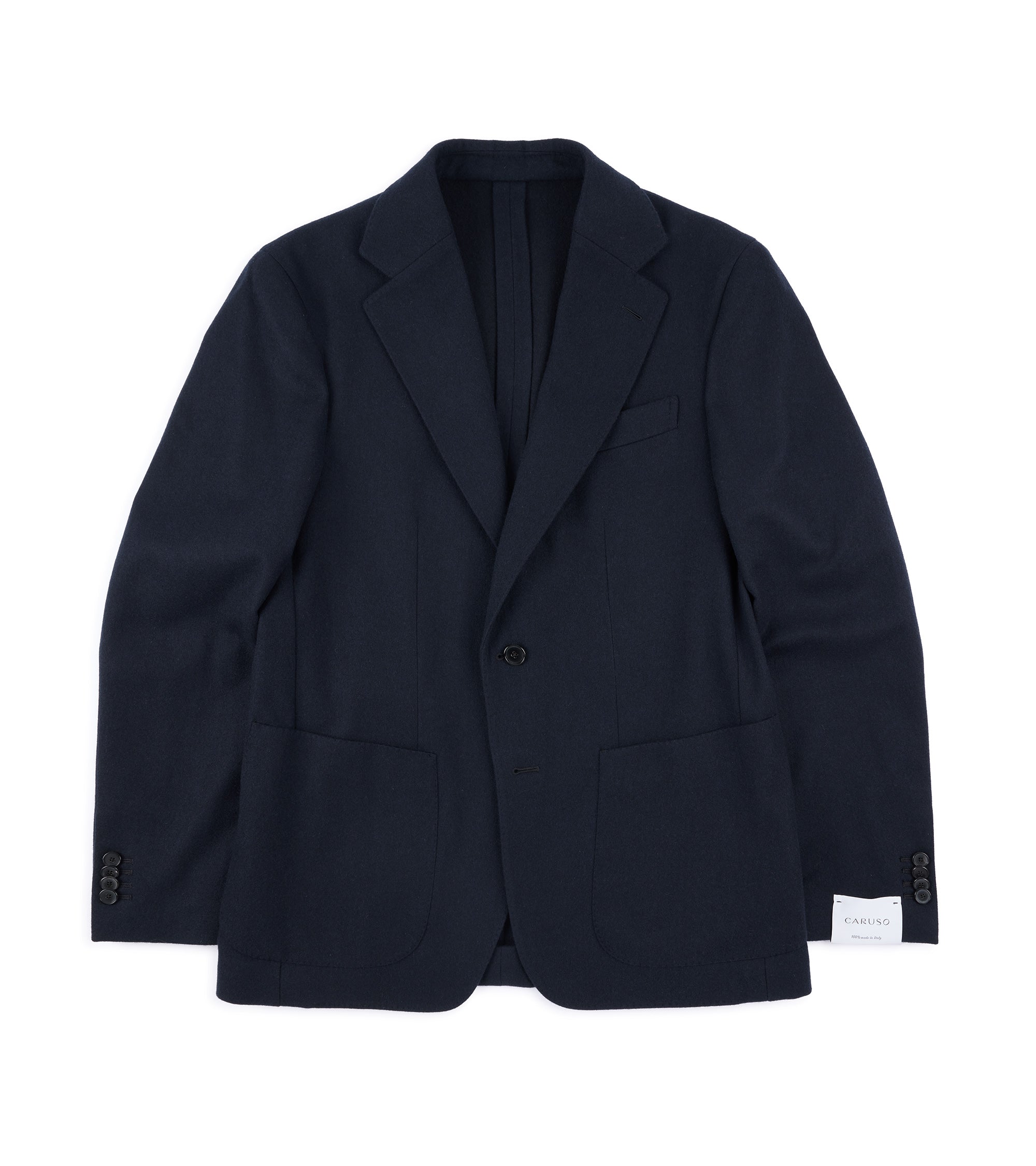 Caruso for Trunk Butterfly Fox Flannel Wool Cashmere Jacket: Navy