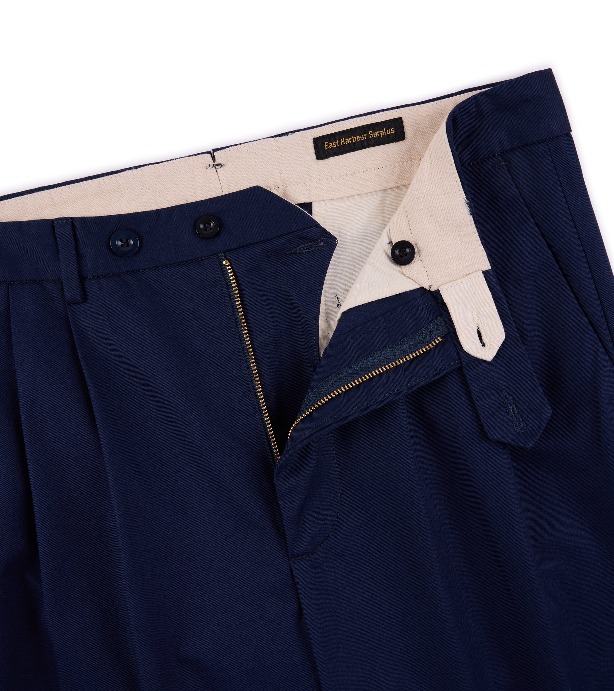 East Harbour Surplus Martin Pleated Cotton Gabardine Chino Trousers: Blue