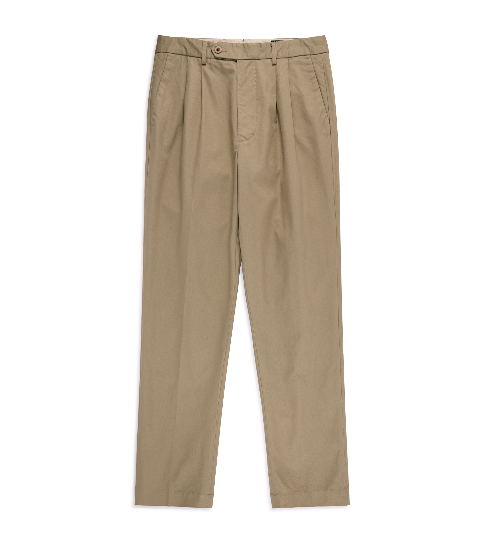 East Harbour Surplus Martin Pleated Cotton Gabardine Chino Trousers: Khaki