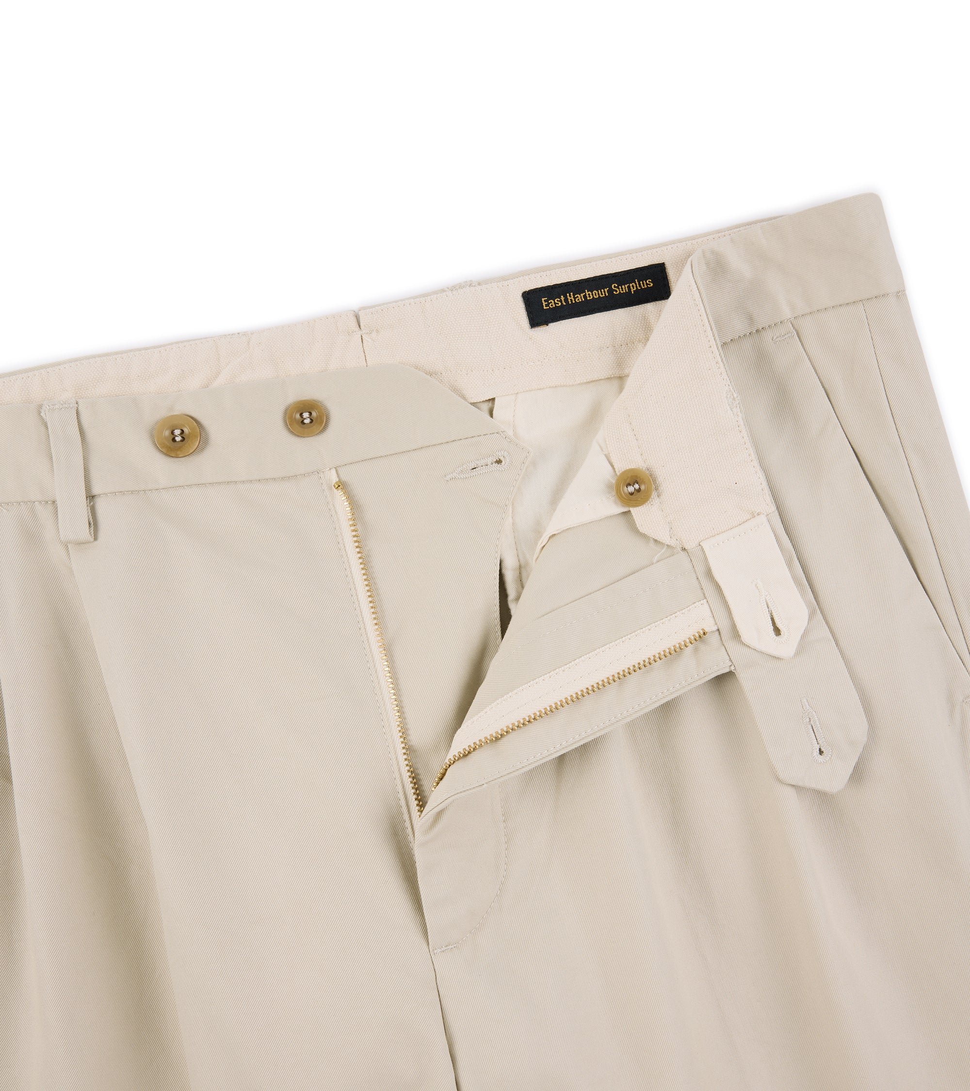 East Harbour Surplus Martin Pleated Cotton Gabardine Chino Trousers: Sand
