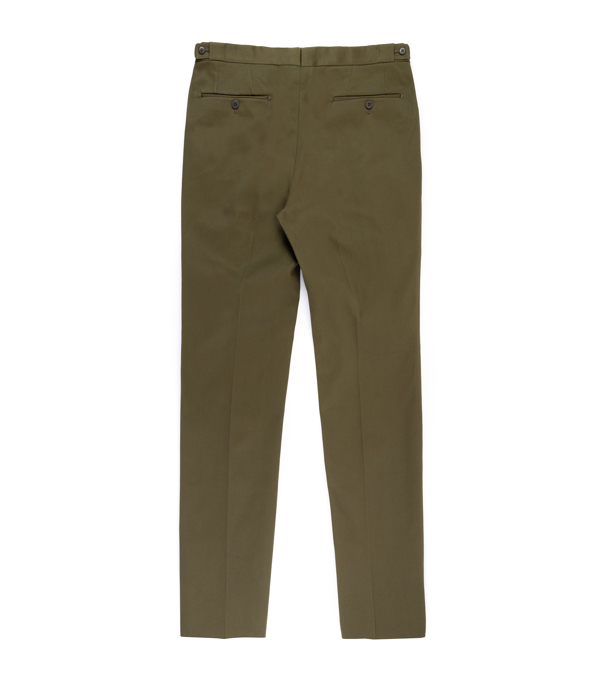 Echizenya for Trunk Heavy West Point Cotton Twill Chino Trousers: Olive