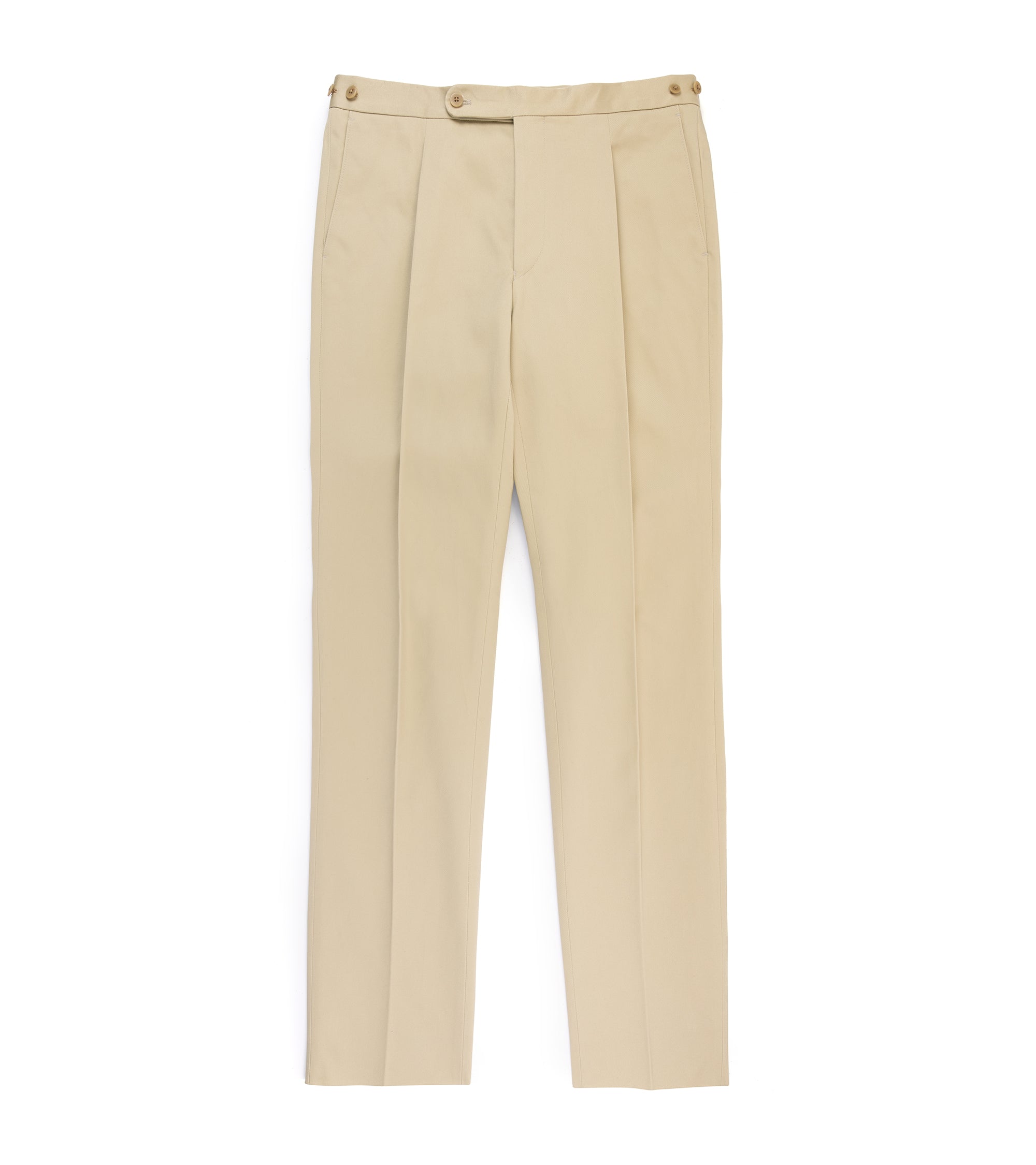 Echizenya for Trunk Heavy West Point Cotton Twill Chino Trousers: Tan