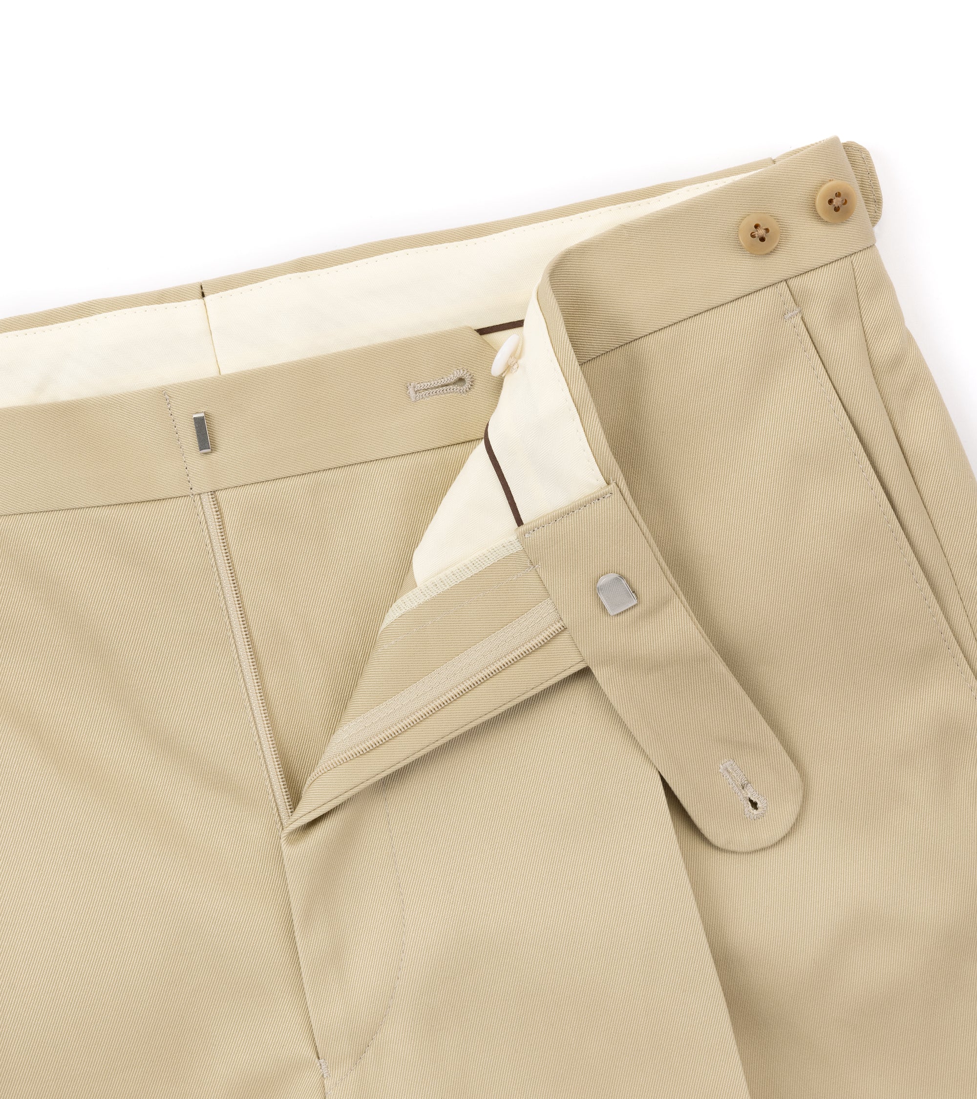 Echizenya for Trunk Heavy West Point Cotton Twill Chino Trousers: Tan
