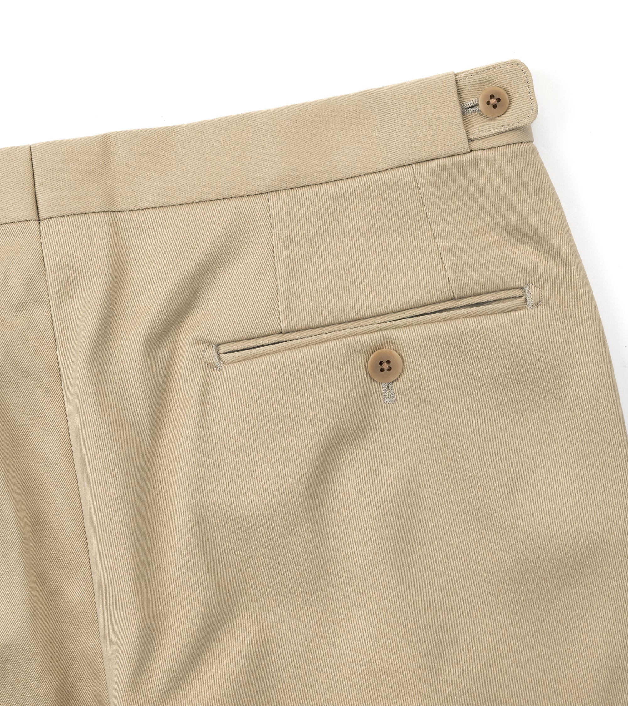 Echizenya for Trunk Heavy West Point Cotton Twill Chino Trousers: Tan