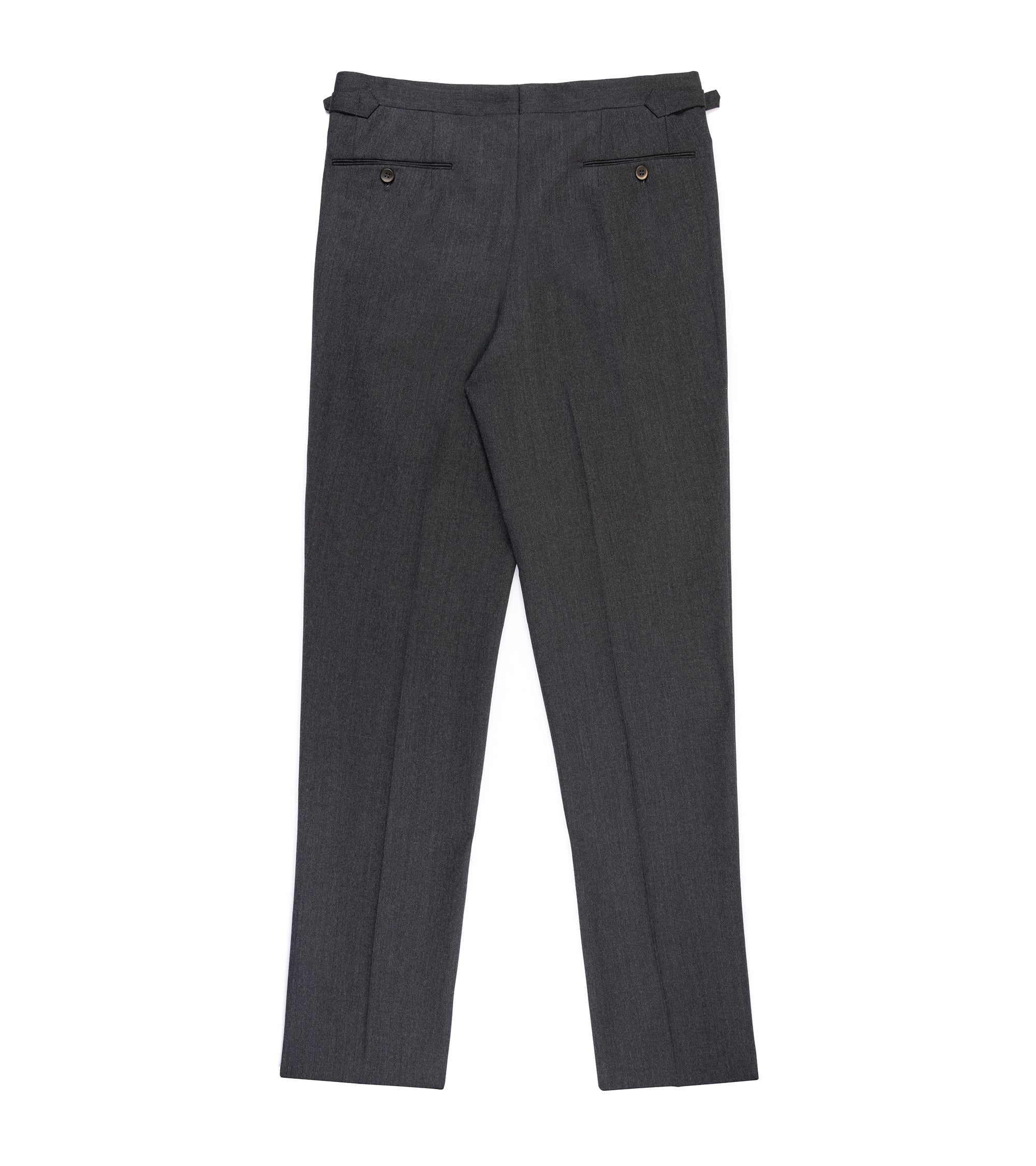 Echizenya for Trunk Wool Serge Pleated Trousers: Charcoal