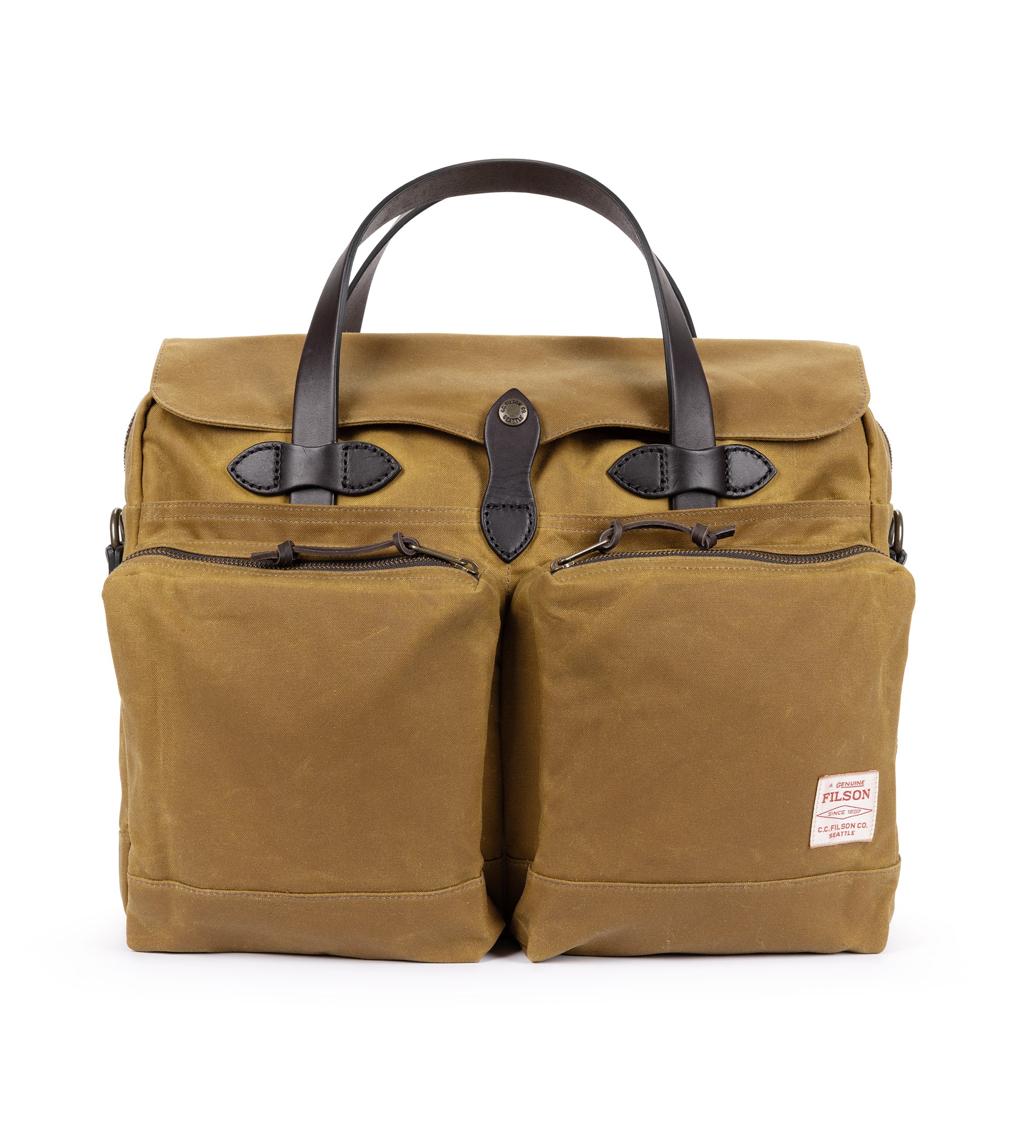 Filson 24hr Tincloth Briefcase: Tan
