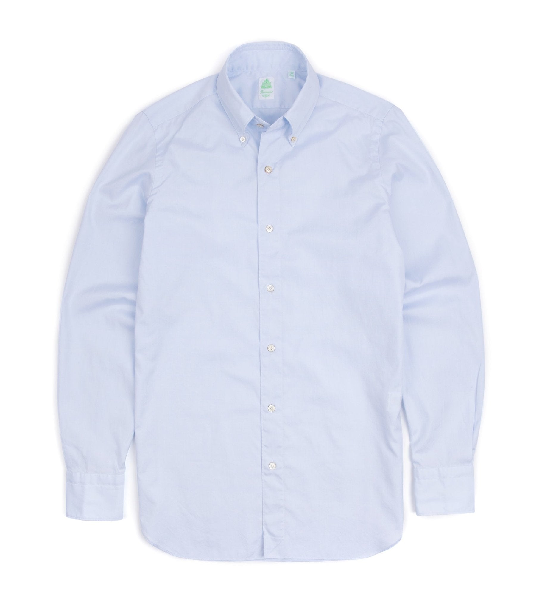 Finamore Gaeta Classic Cotton Leonardo Button Down Sport Shirt: Fine Oxford Blue - Trunk Clothiers