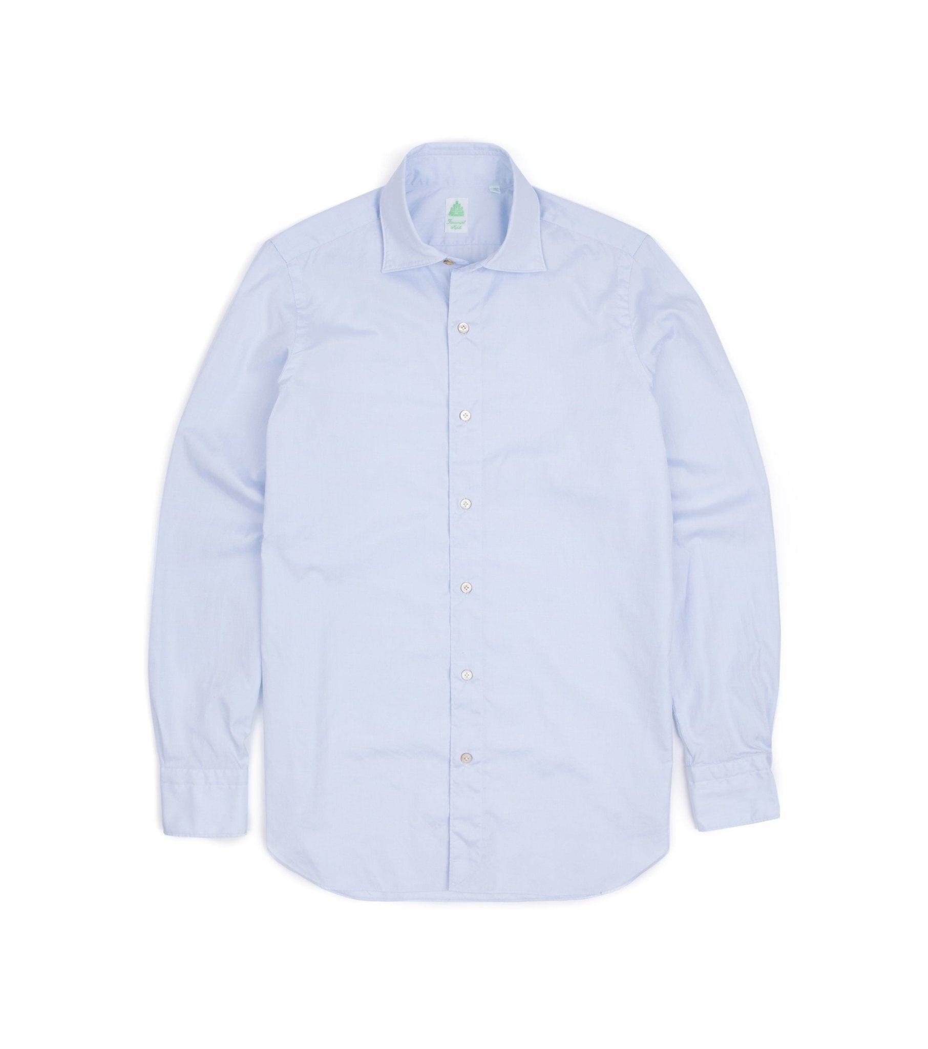 Finamore Gaeta Classic Cotton Luigi Sport Shirt: Fine Oxford Blue - Trunk Clothiers