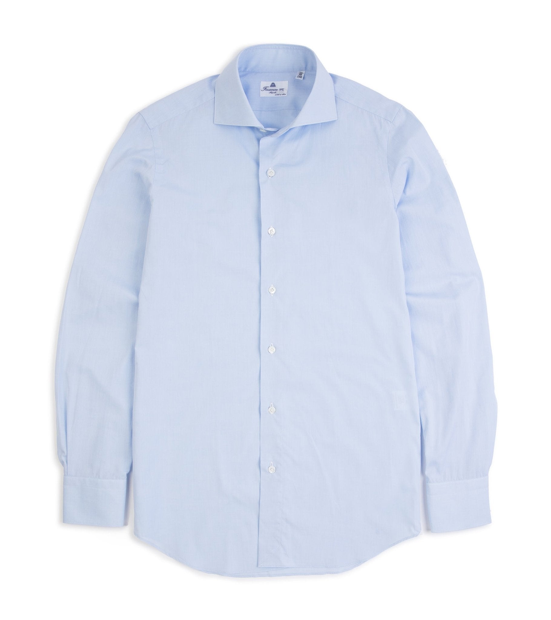 Finamore Milano Eduardo 170 Giza Cotton Formal Shirt: Blue - Trunk Clothiers