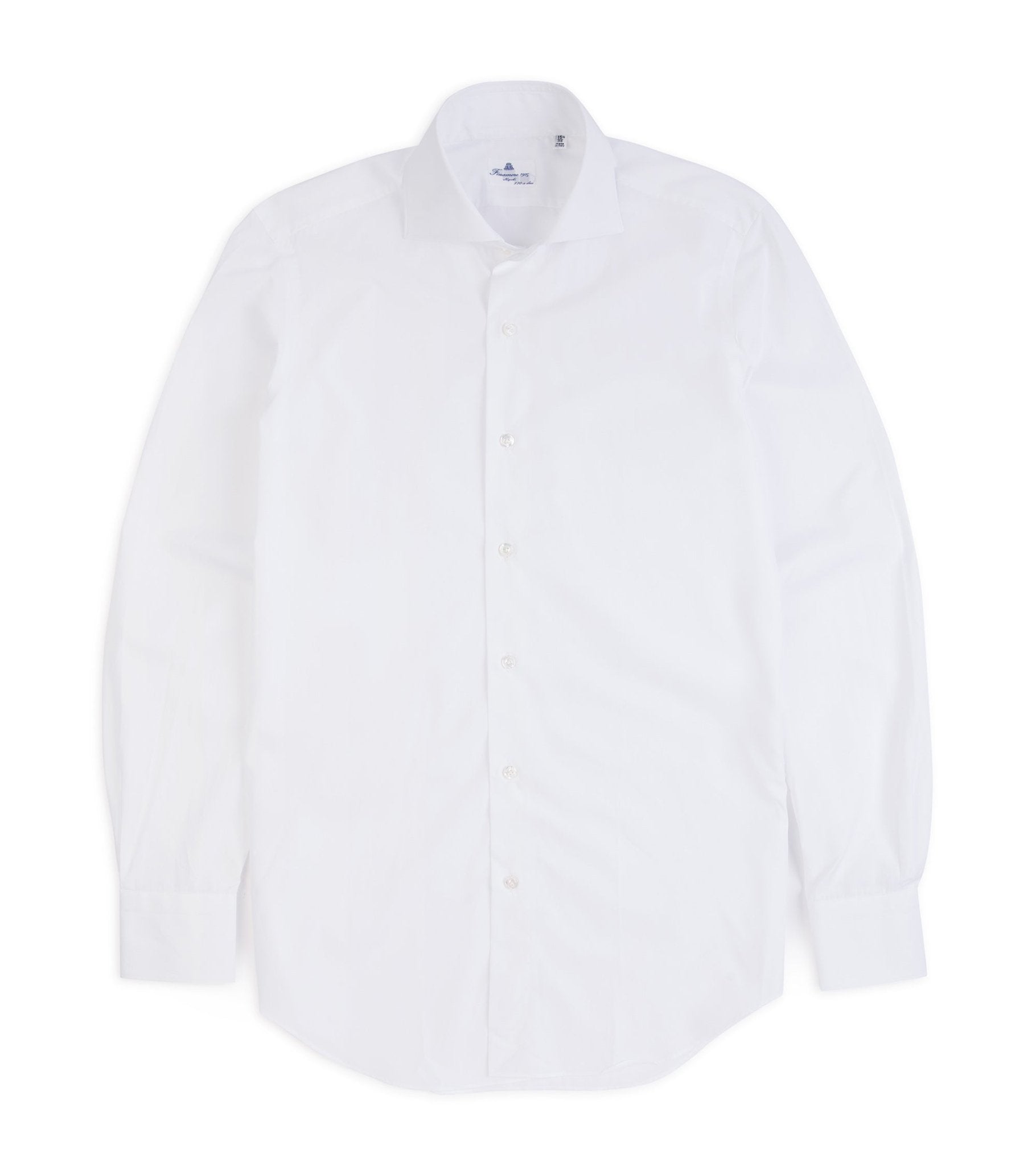 Finamore Milano Eduardo 170 Giza Cotton Formal Shirt: White - Trunk Clothiers