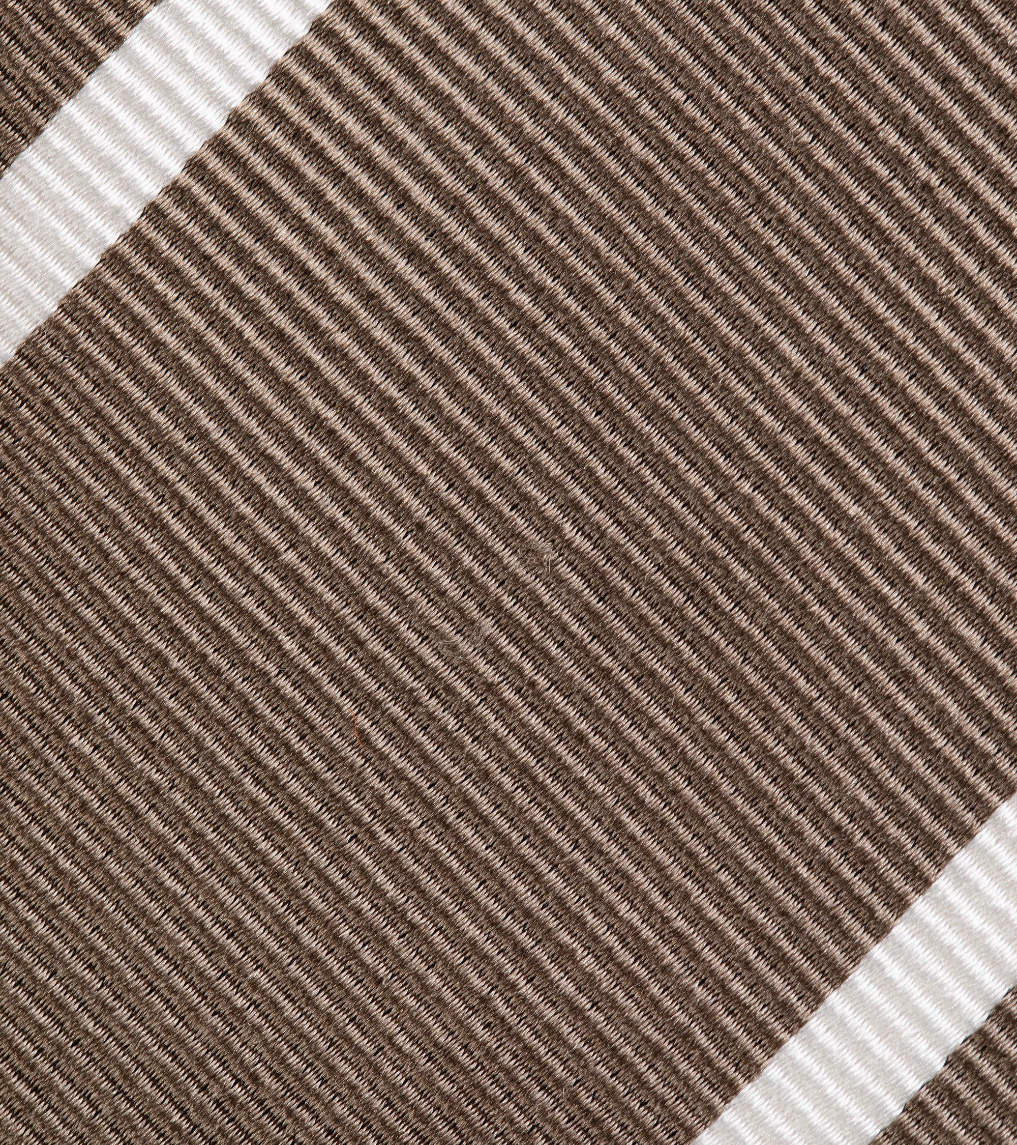 Finamore Silk Reppe Stripe Tie: Light Brown