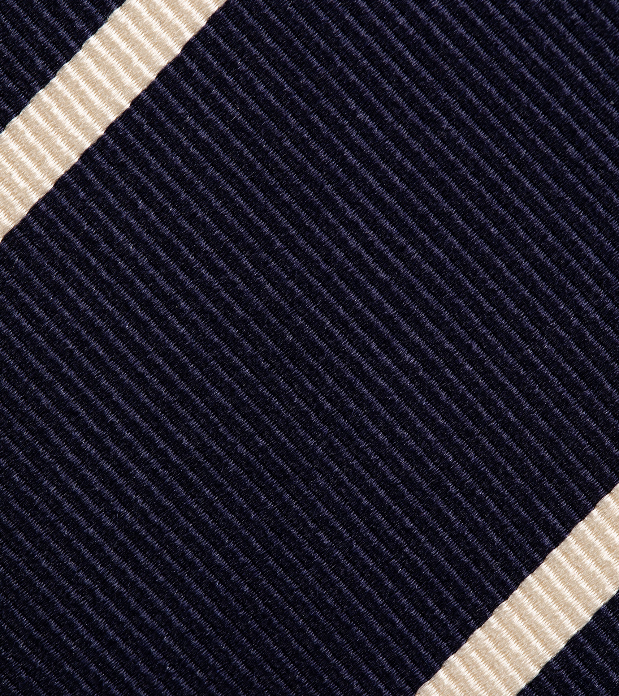 Finamore Silk Reppe Stripe Tie: Navy