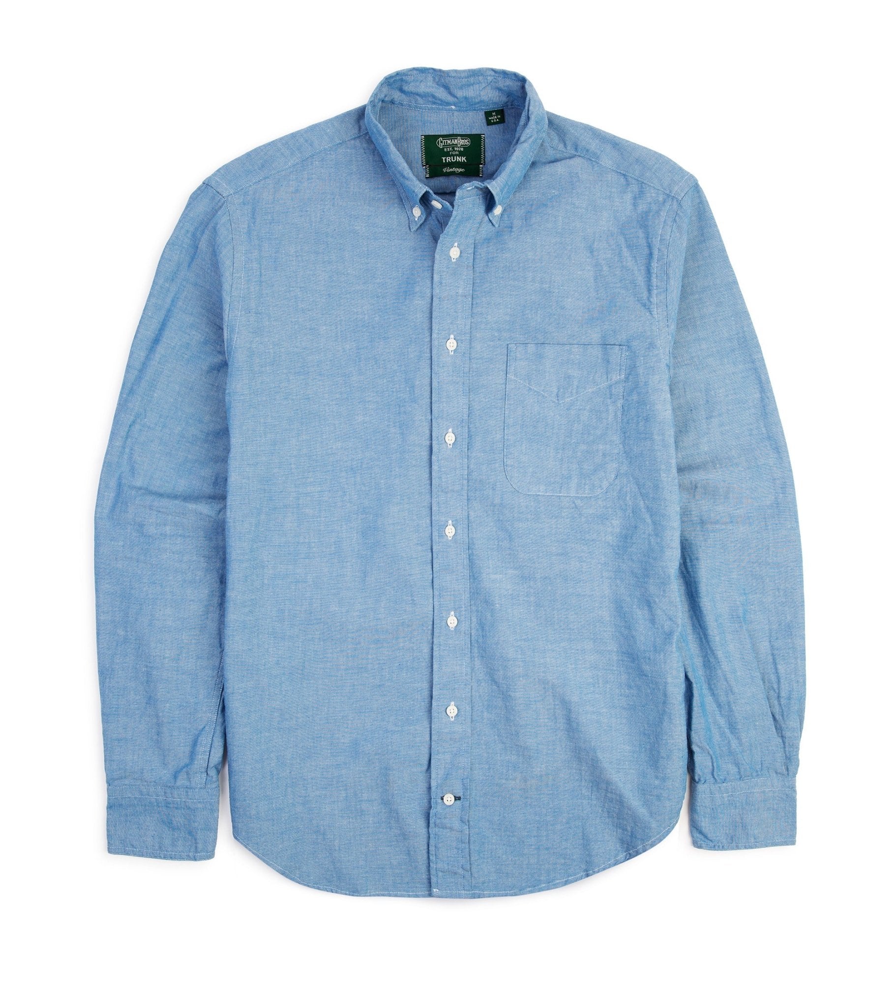 Gitman Vintage Chambray Shirt: Blue - Trunk Clothiers
