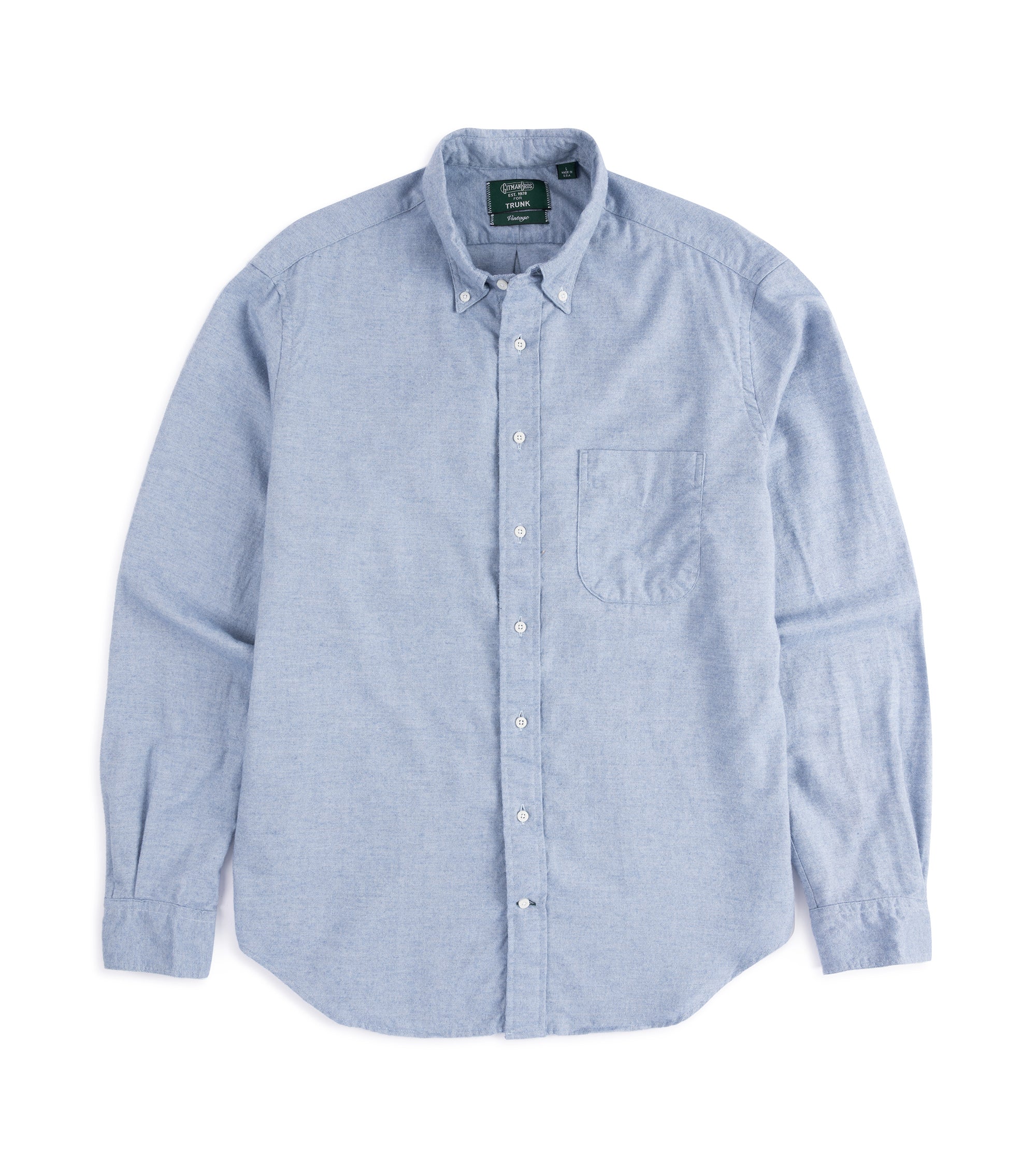 Gitman Vintage for Trunk Cotton Cashmere Flannel Shirt: Blue