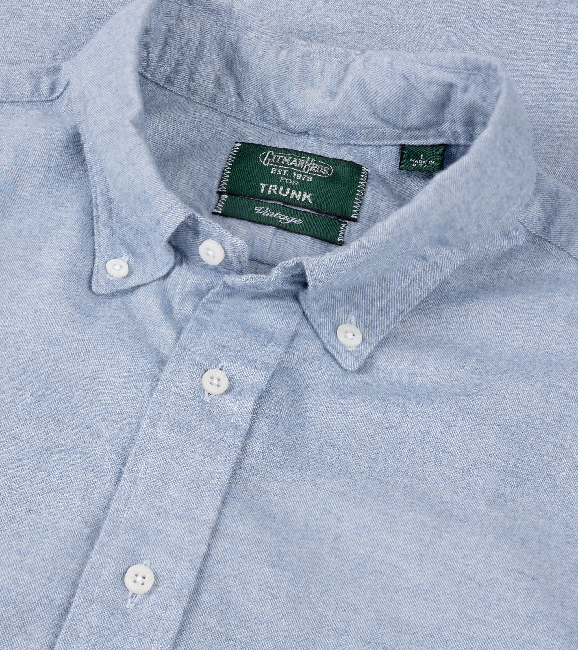 Gitman Vintage for Trunk Cotton Cashmere Flannel Shirt: Blue