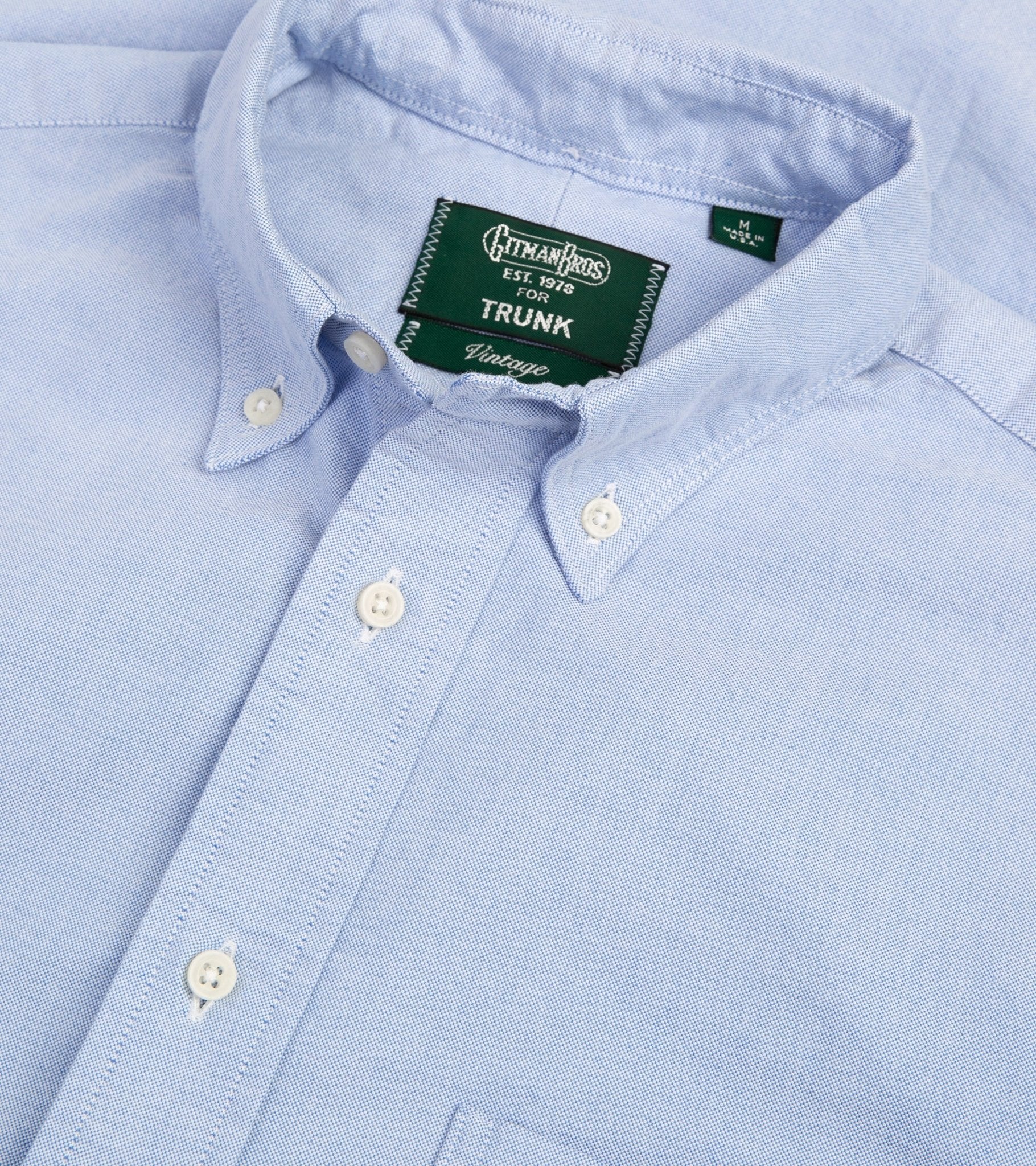 Gitman Vintage Oxford Shirt: Blue - Trunk Clothiers