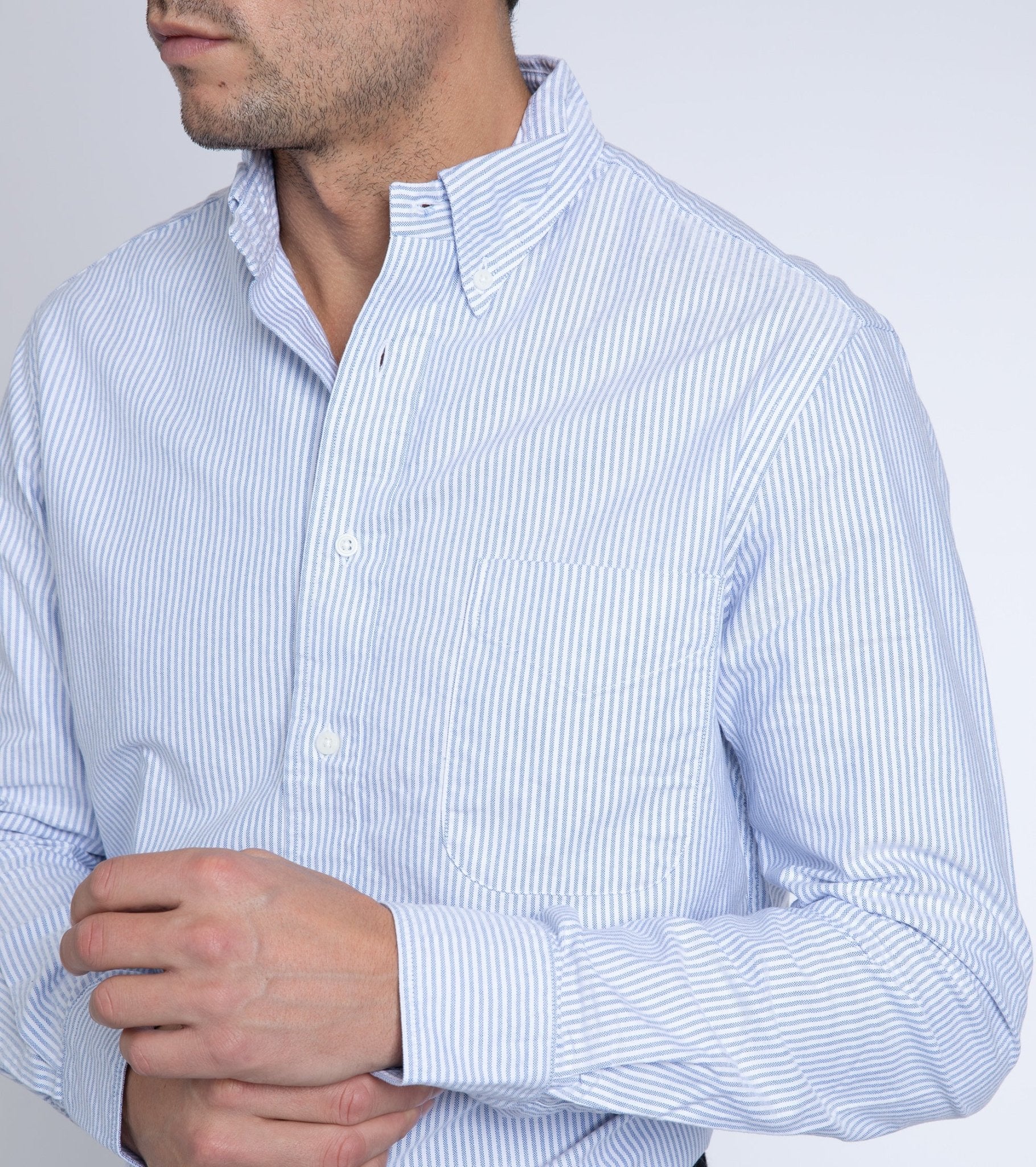 Gitman Vintage Oxford Shirt: Blue Stripe - Trunk Clothiers