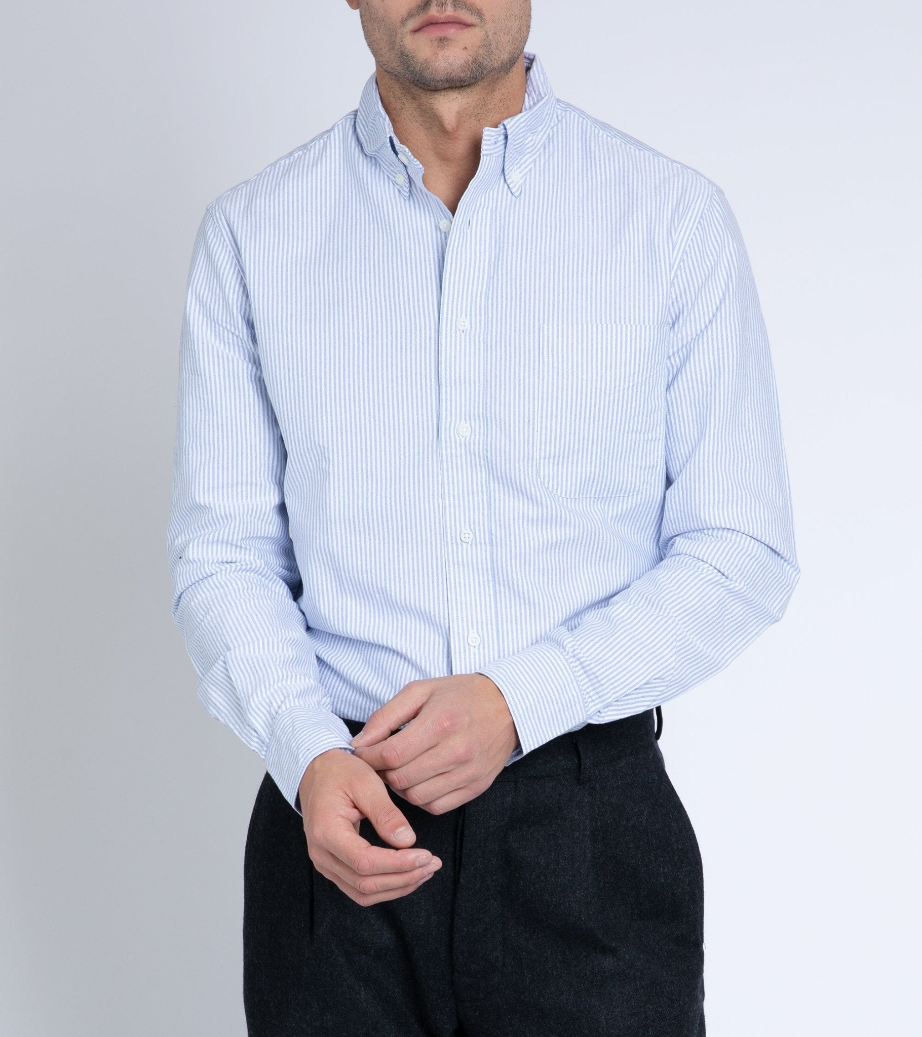 Gitman Vintage Oxford Shirt: Blue Stripe - Trunk Clothiers