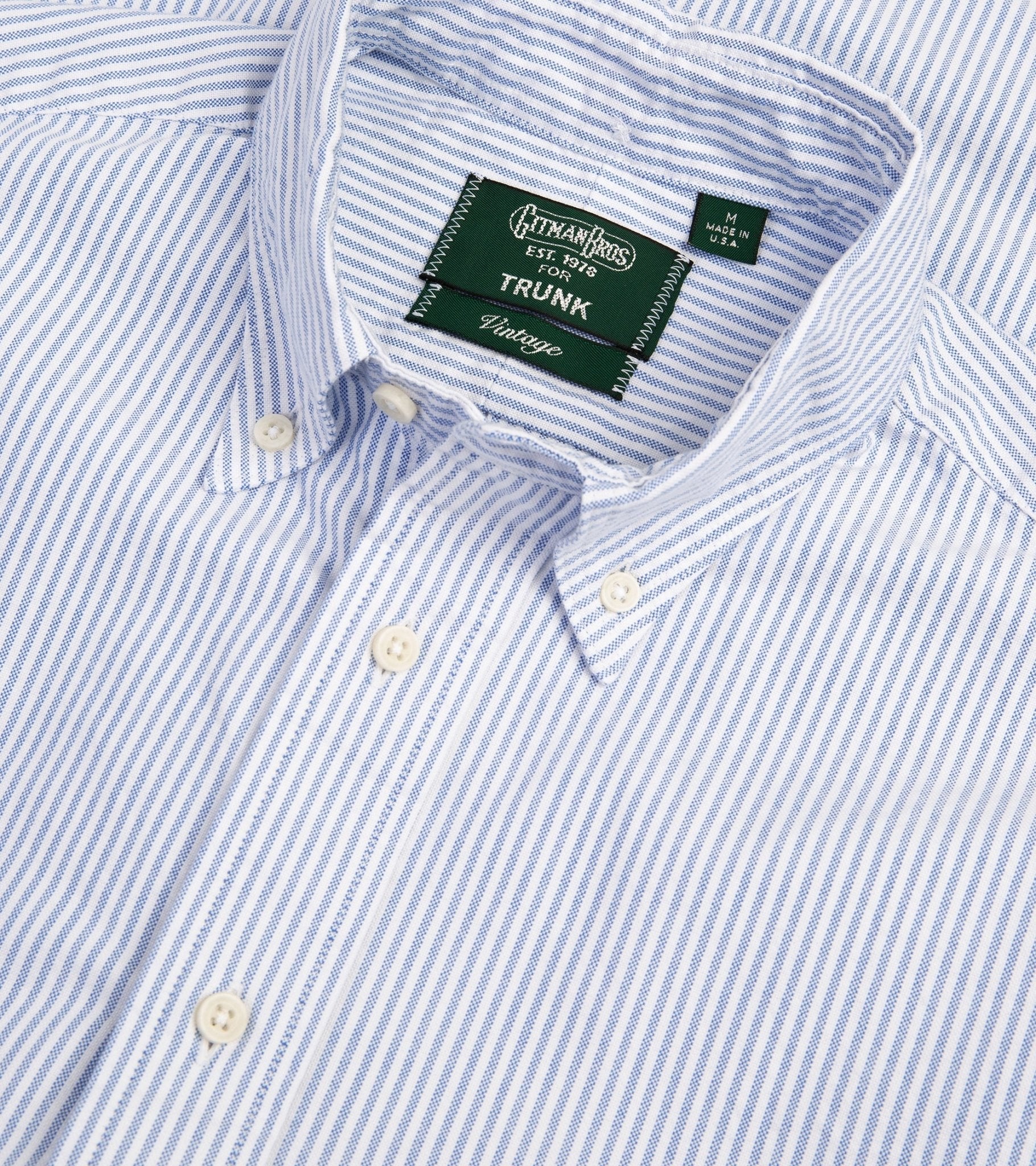 Gitman Vintage Oxford Shirt: Blue Stripe - Trunk Clothiers