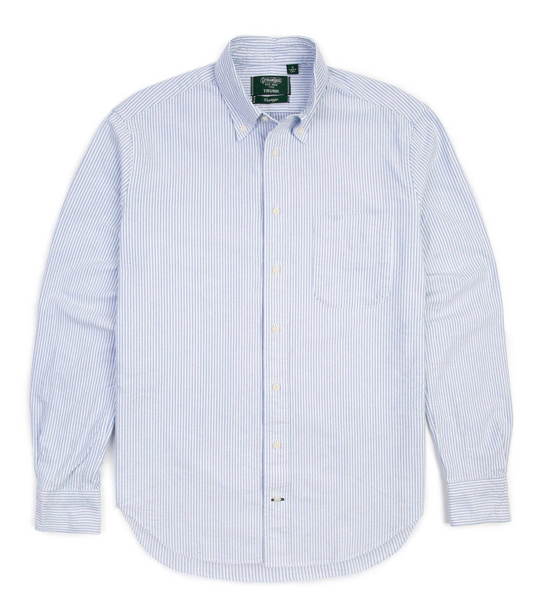 Gitman Vintage Oxford Shirt: Blue Stripe - Trunk Clothiers
