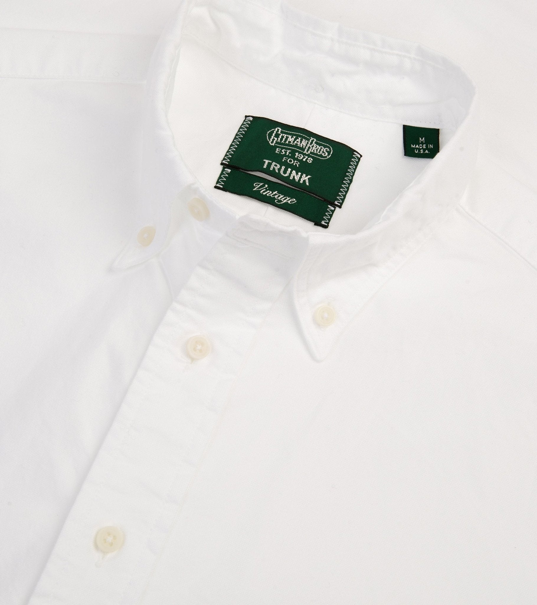 Gitman Vintage Oxford Shirt: White - Trunk Clothiers