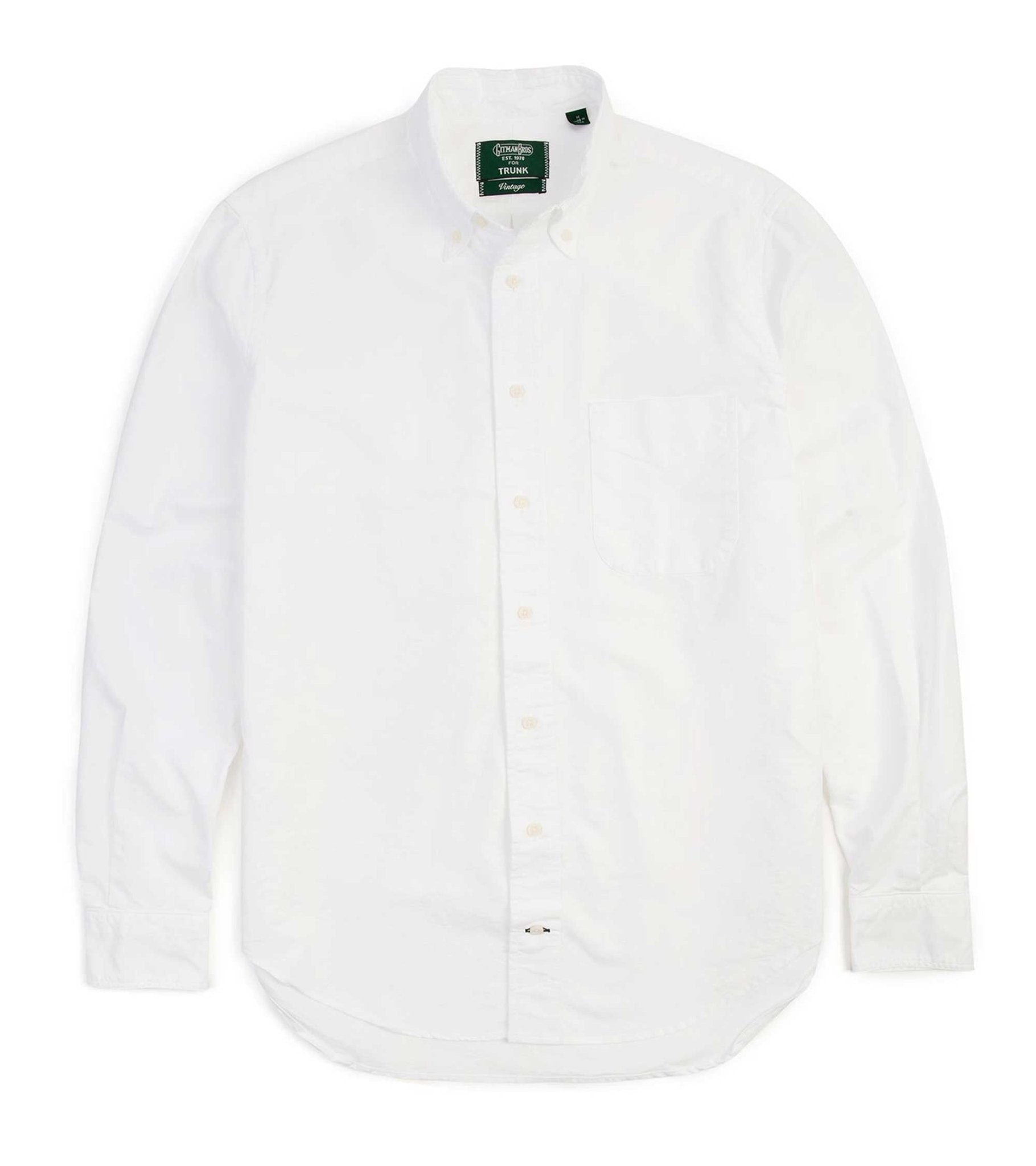Gitman Vintage Oxford Shirt: White - Trunk Clothiers